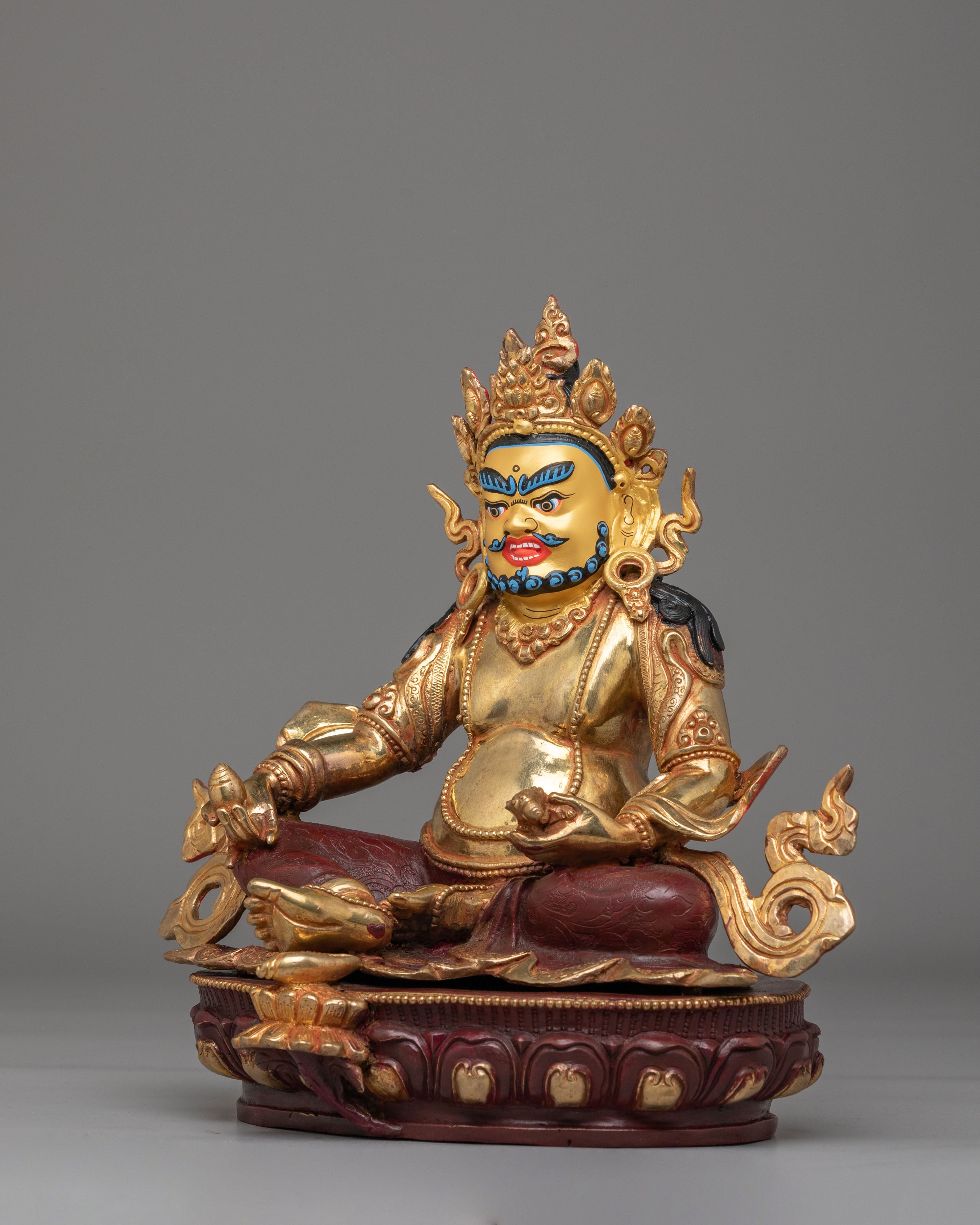 Dzambhala Statue For Home Shrine | Tibetan Wealth Deity Figurine