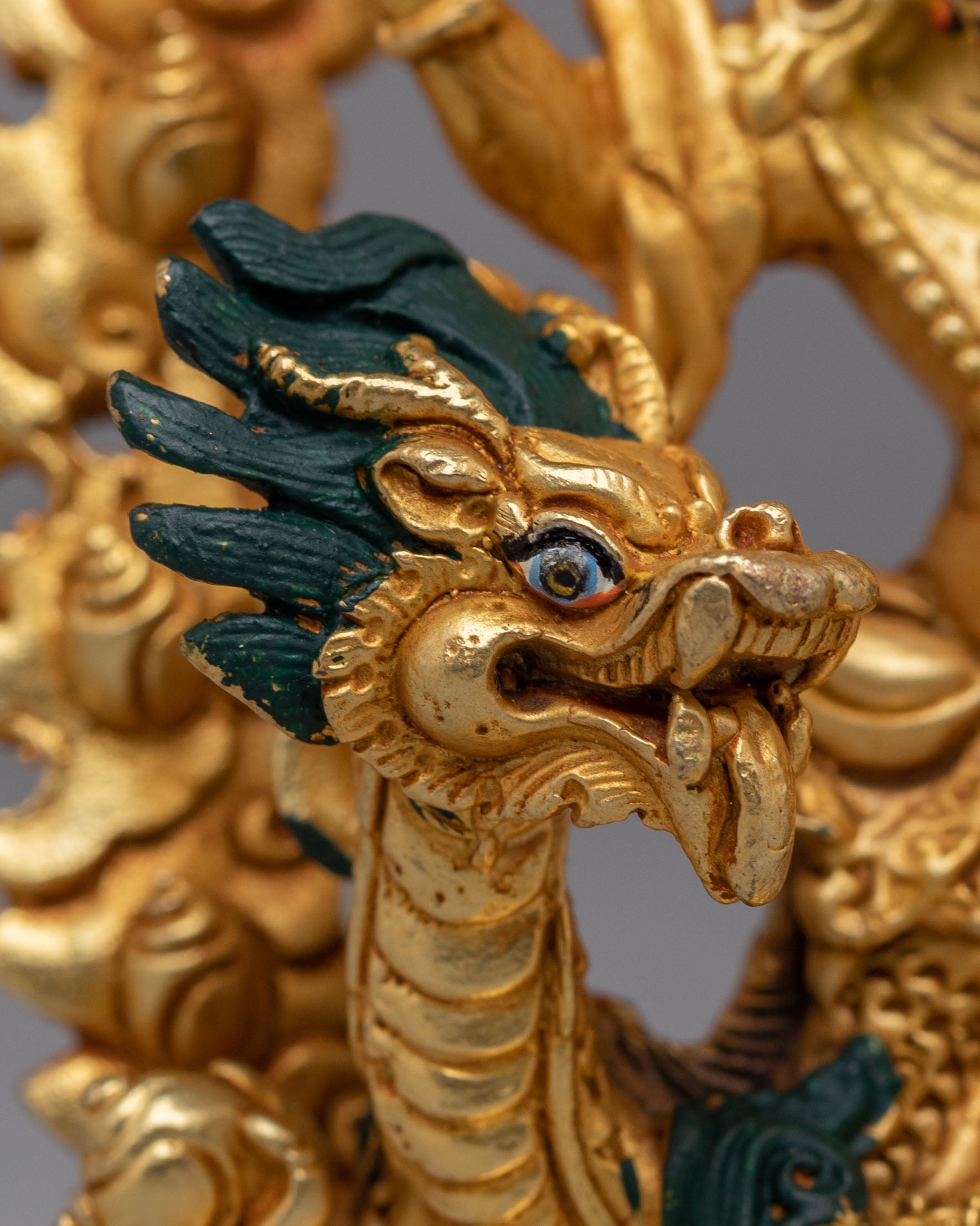 Himalayan White Dzambhala Altar Statue | Buddhist Prosperity Protector Sculpture