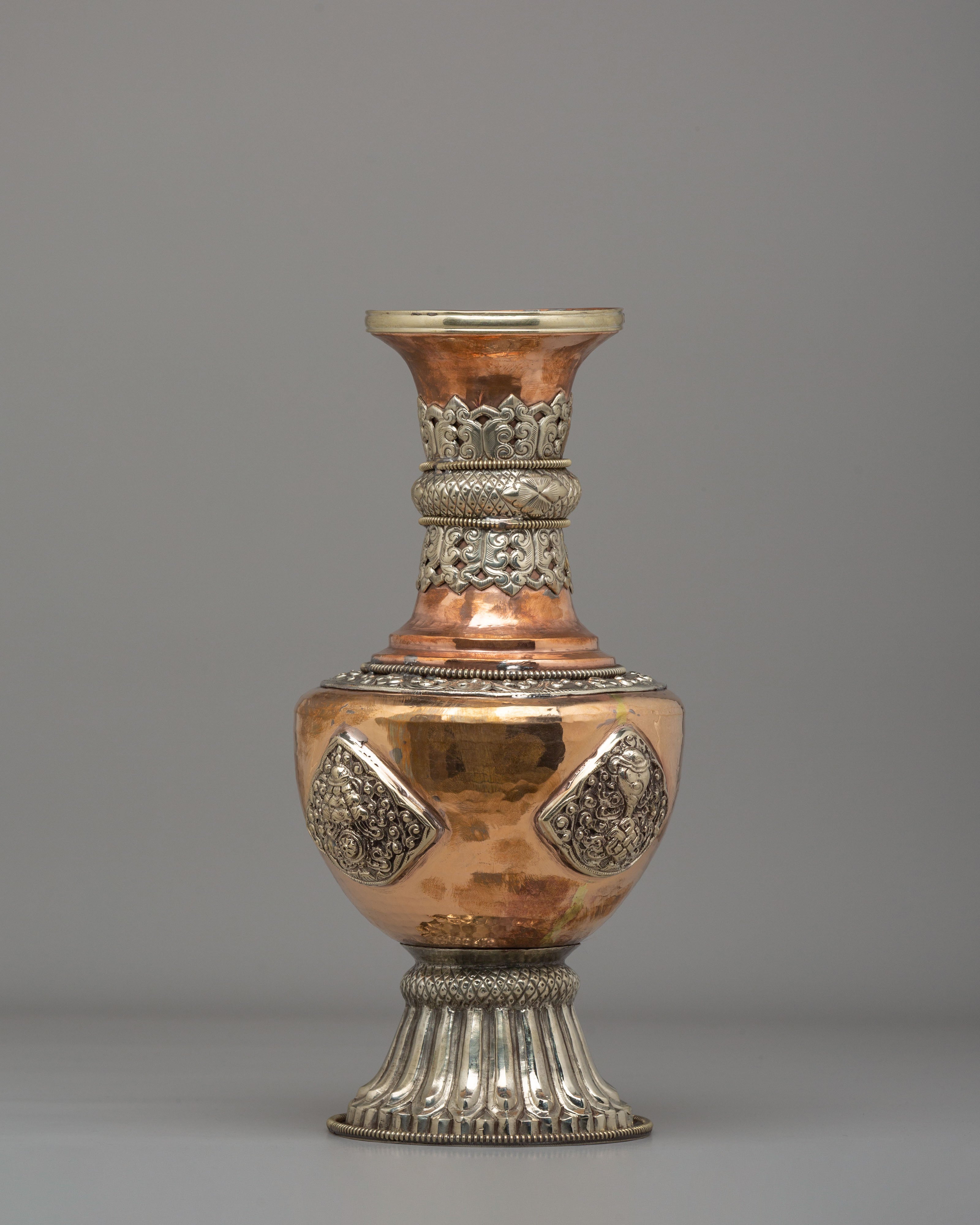 Sacred Flower Vase | Copper Floral Vessel for Altar & Meditation