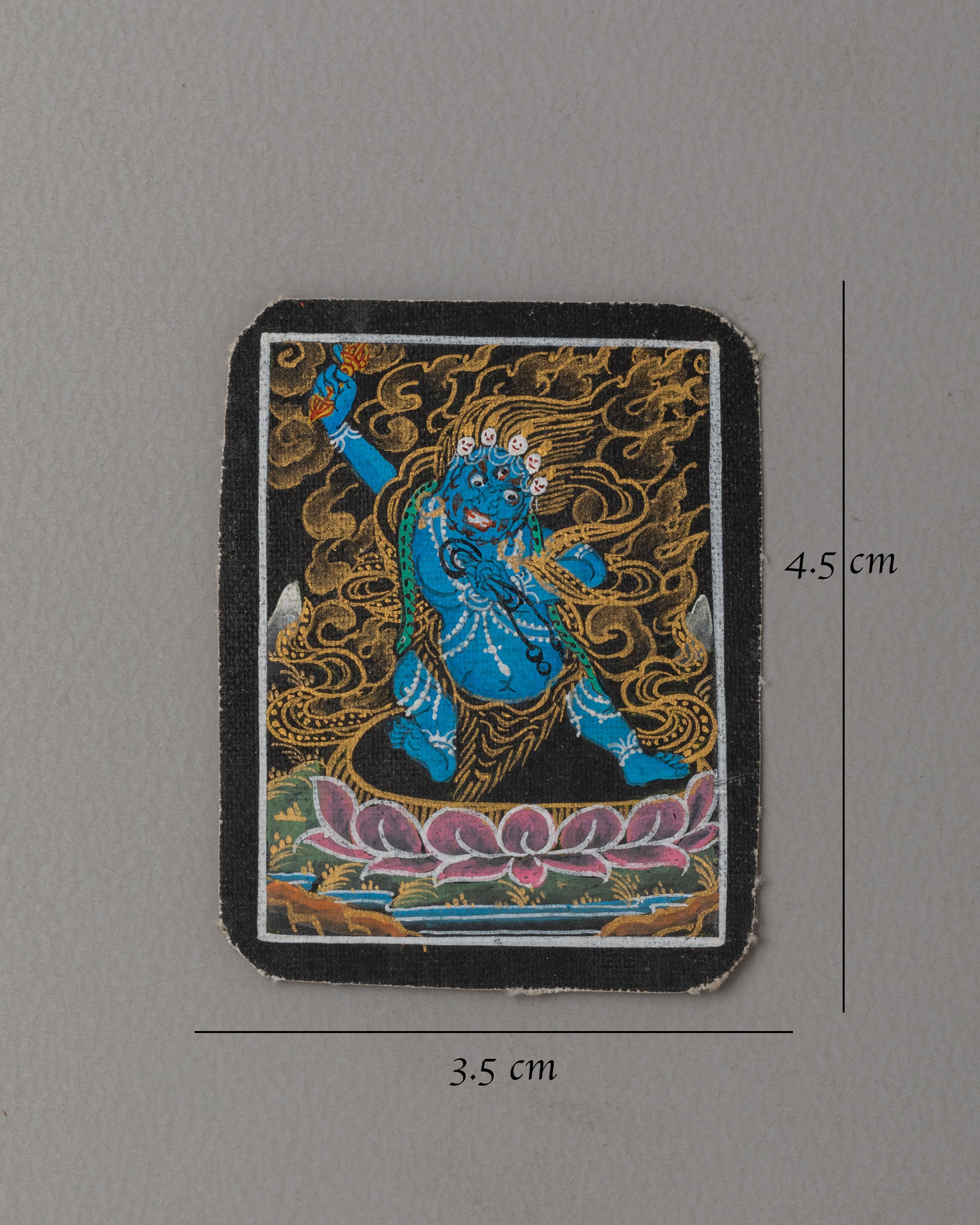 Vajrapani Thangka for Locket | Miniature Artwork of Vajrapani