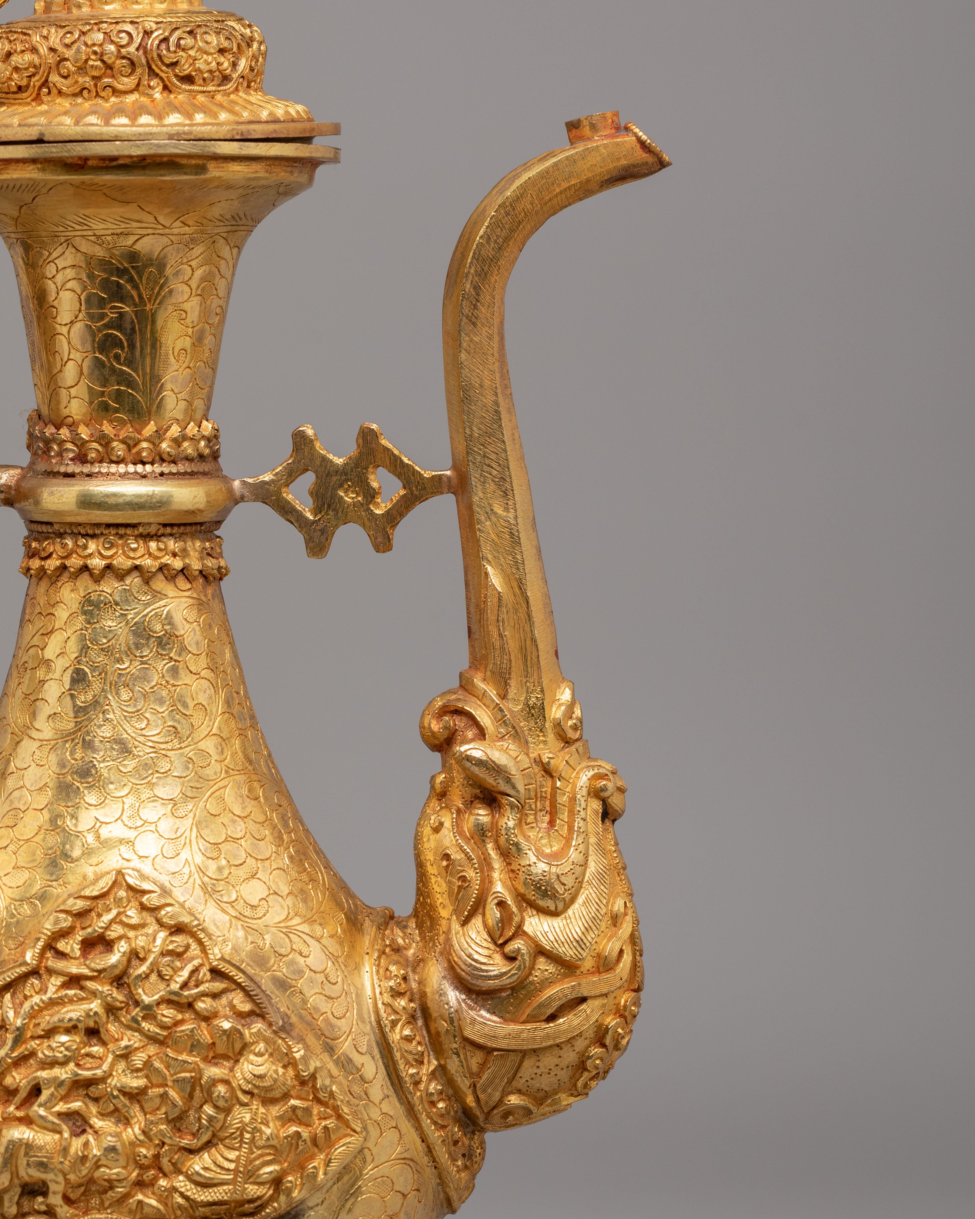 Spiritual Buddhist Bhumba Ewer | Handcrafted Copper Altar Vessel