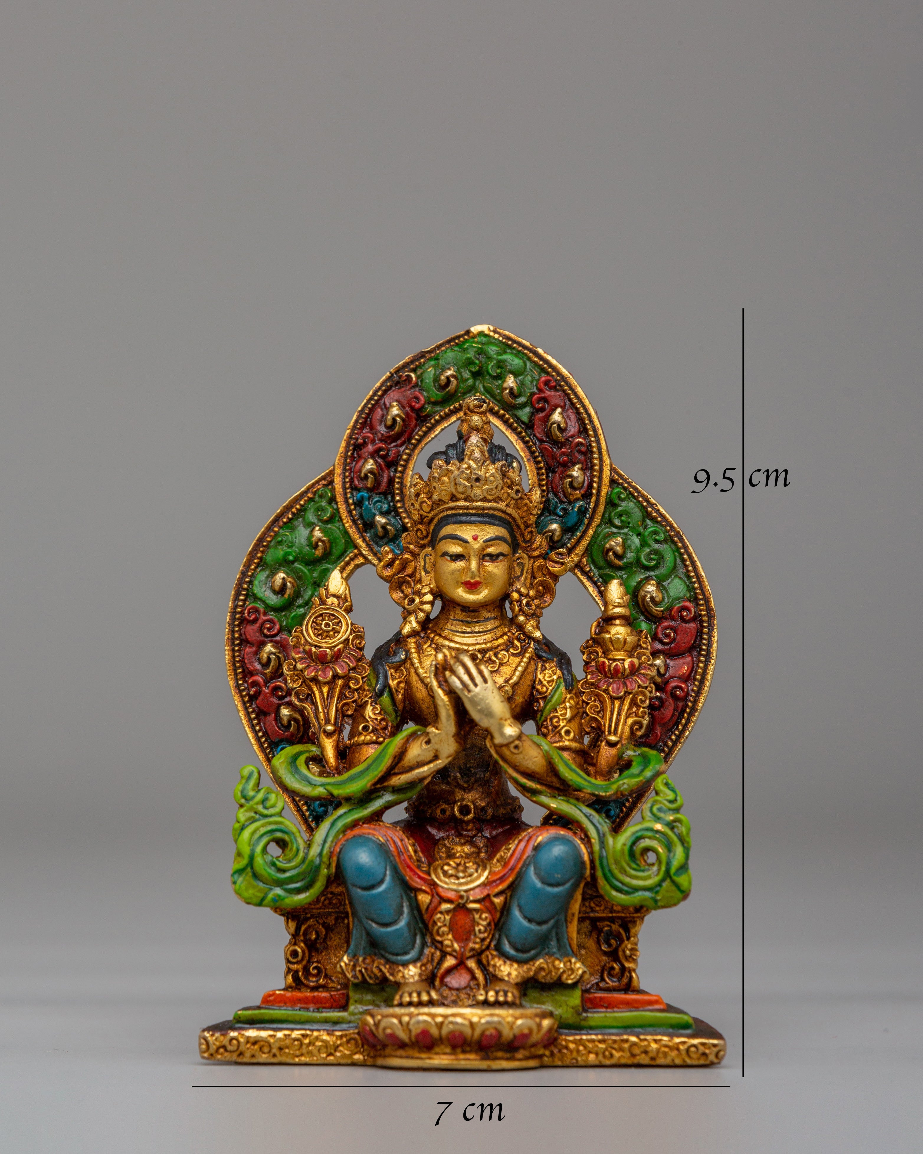 Spiritual Maitreya Buddha Deity Statue | Handmade Copper Sculpture with 24K Gold Plating