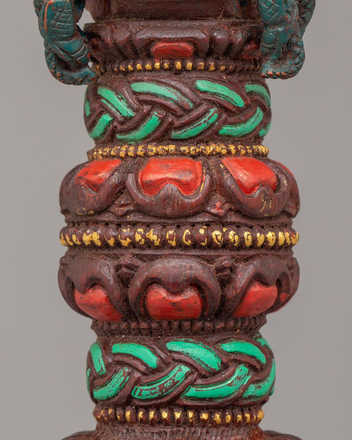 Hand-Carved Phurba with Tortoise Base | Traditional Vajrayana Ritual Dagger