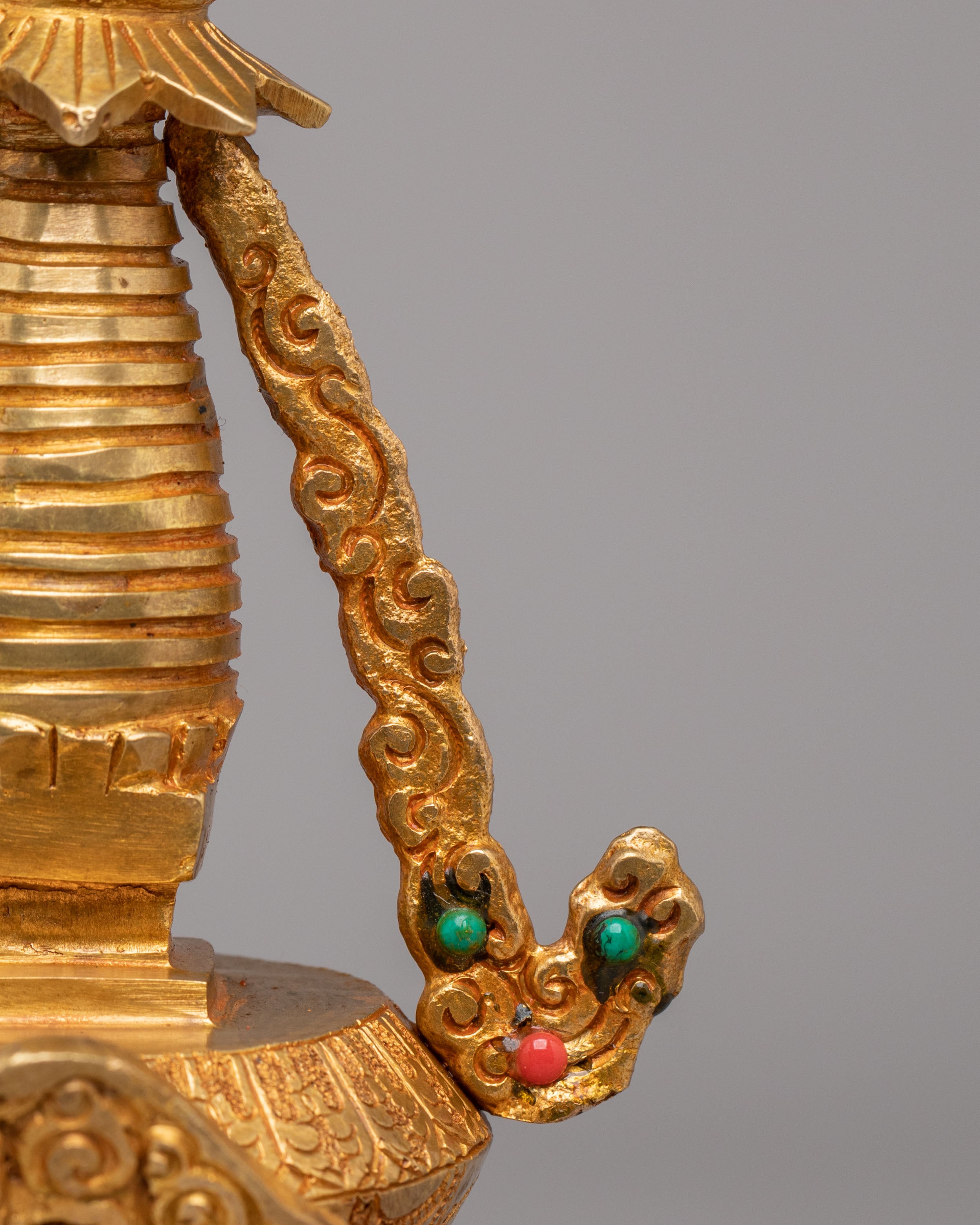 Buddhist Descent from Heaven Stupa | Sacred Tibetan Art for Spiritual Meditation