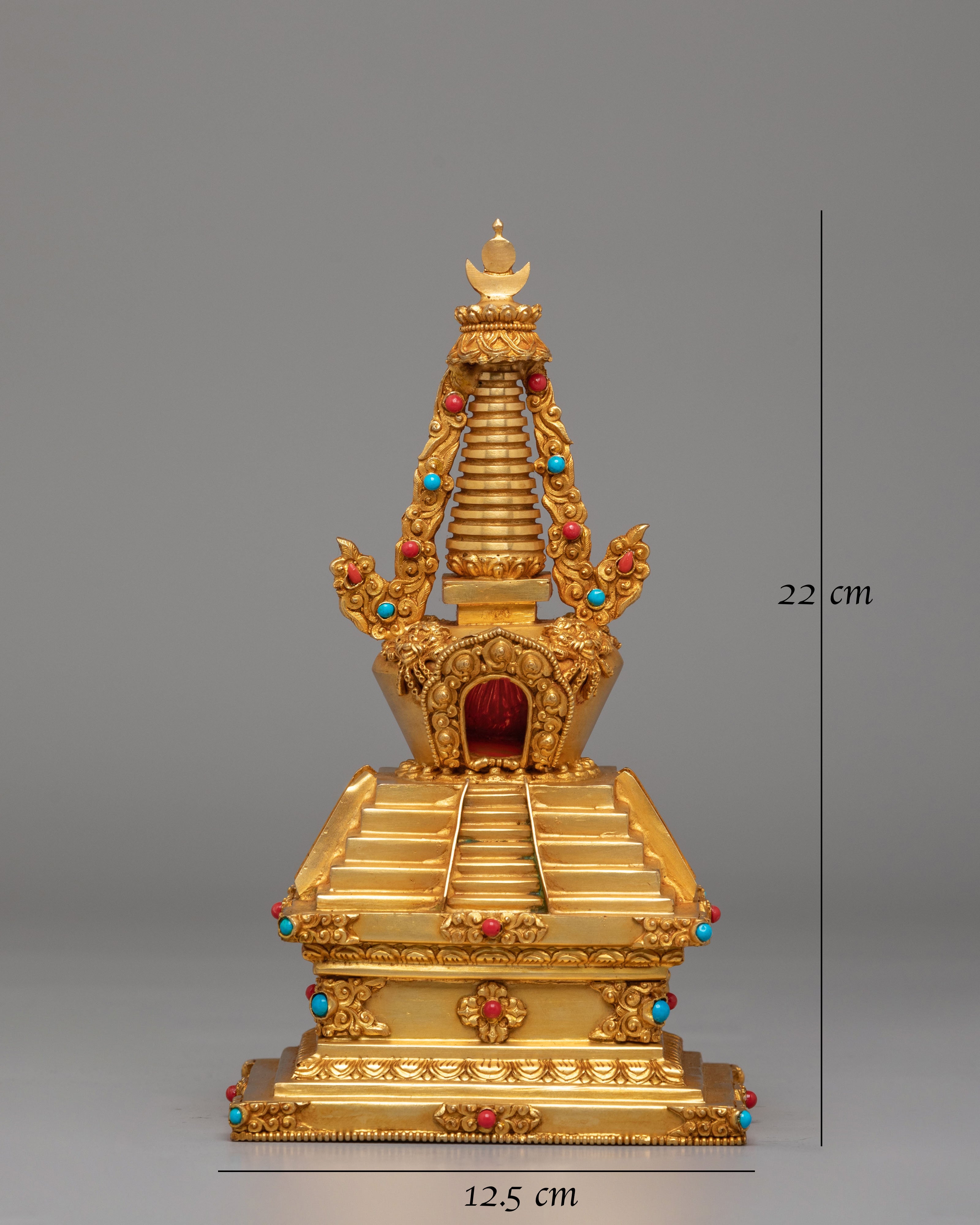 Buddhist Stupa Descent from Heaven | Sacred Sculpture for Meditation