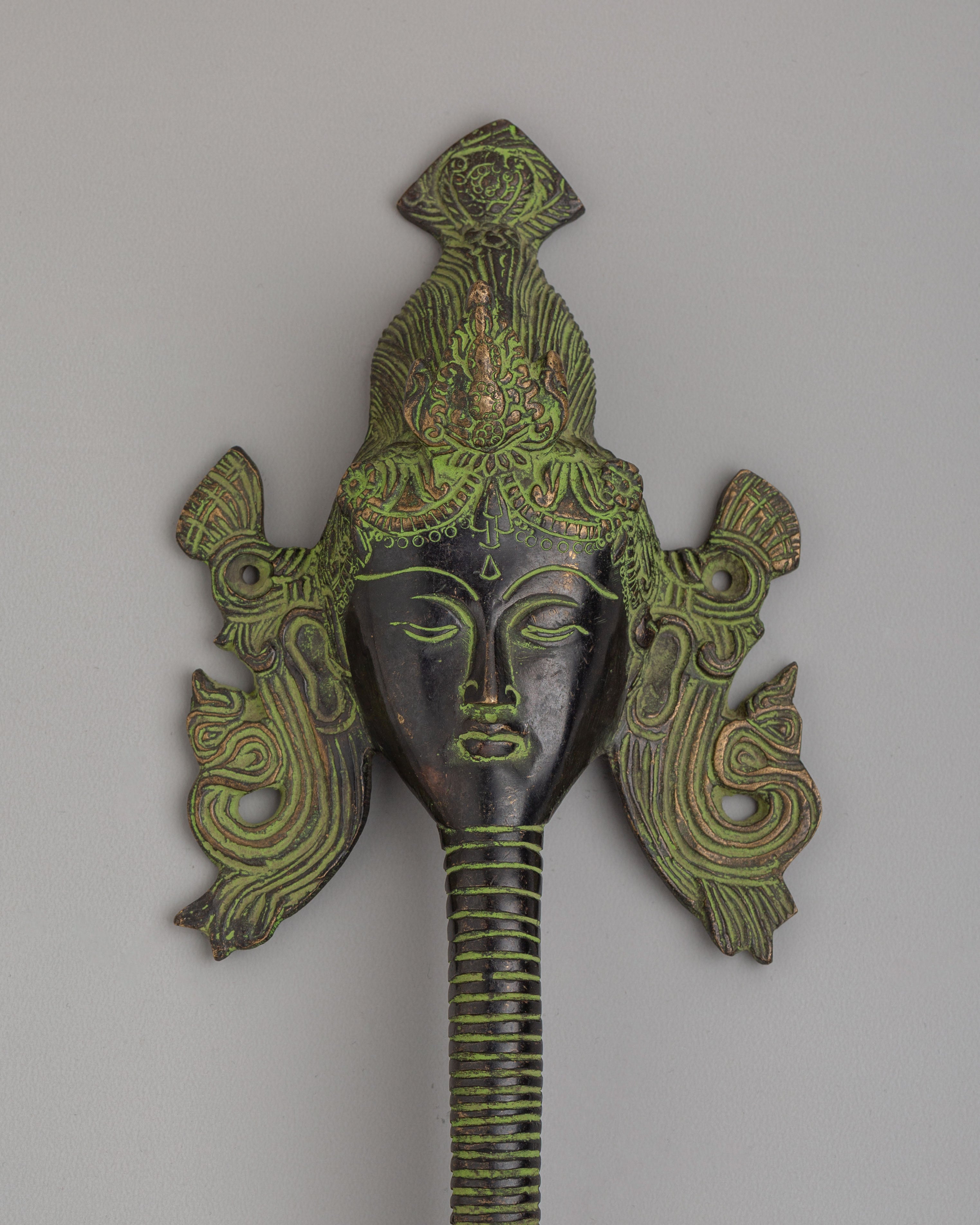 Buddhist Door Handle | Handcrafted Brass Art for Home Decor