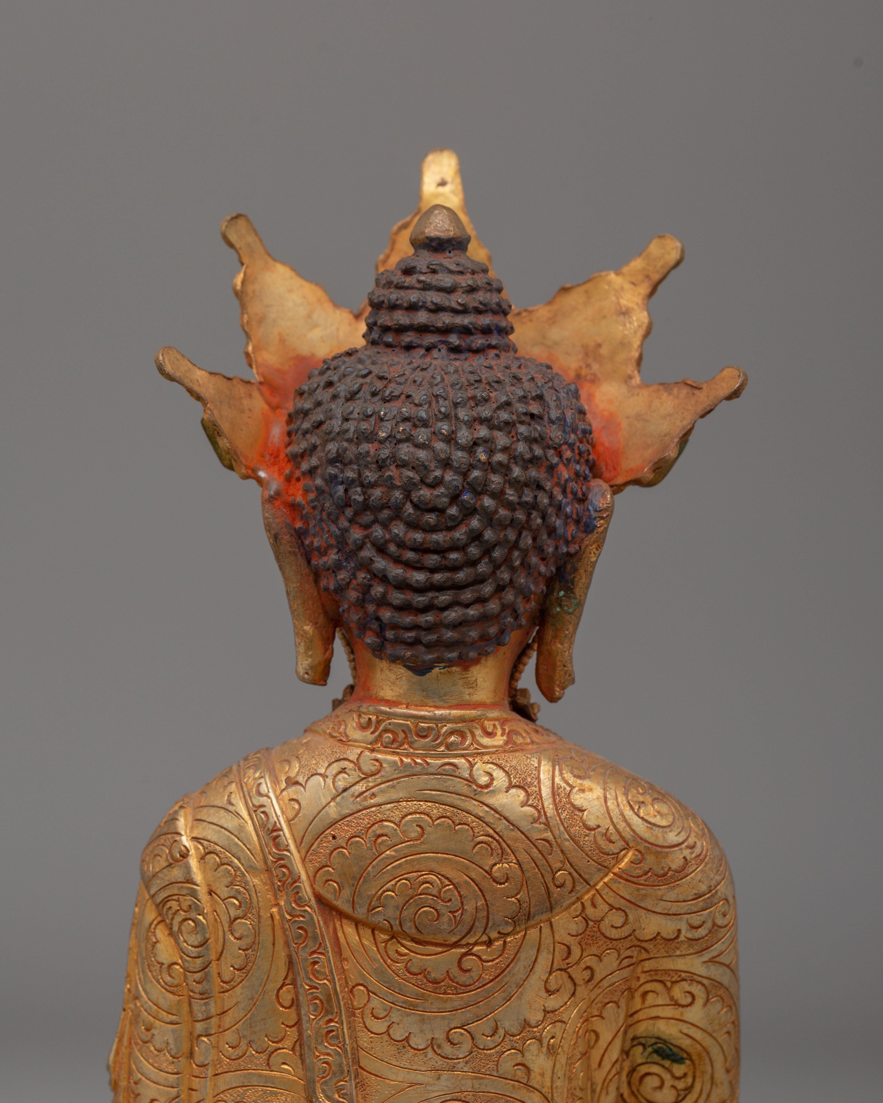 Sacred Crown Shakyamuni Buddha Statue | Handmade Buddhist Deity Sculpture
