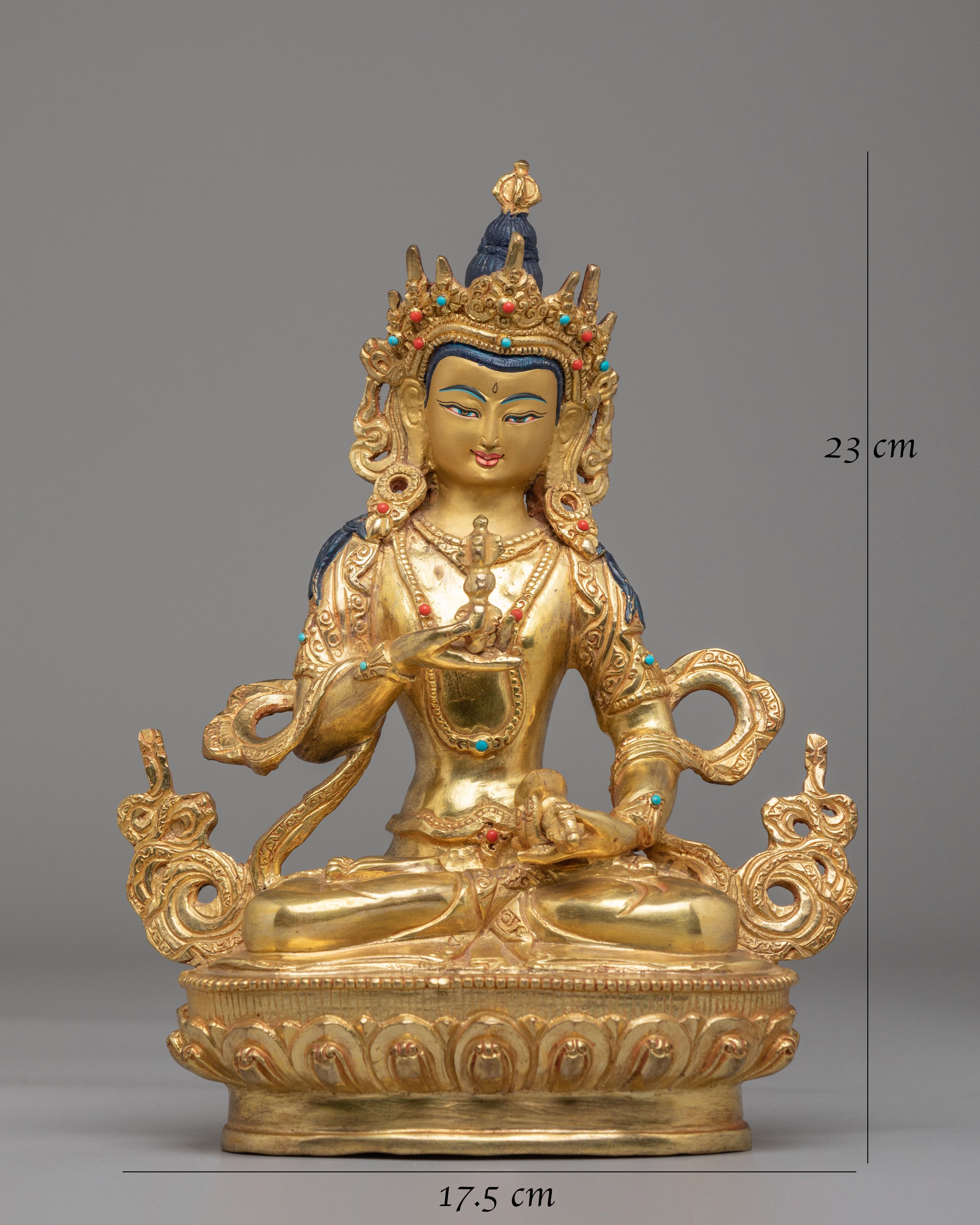 Traditional Tibetan Vajrasattva Statue | Gold Plated Buddhist Purification Deity