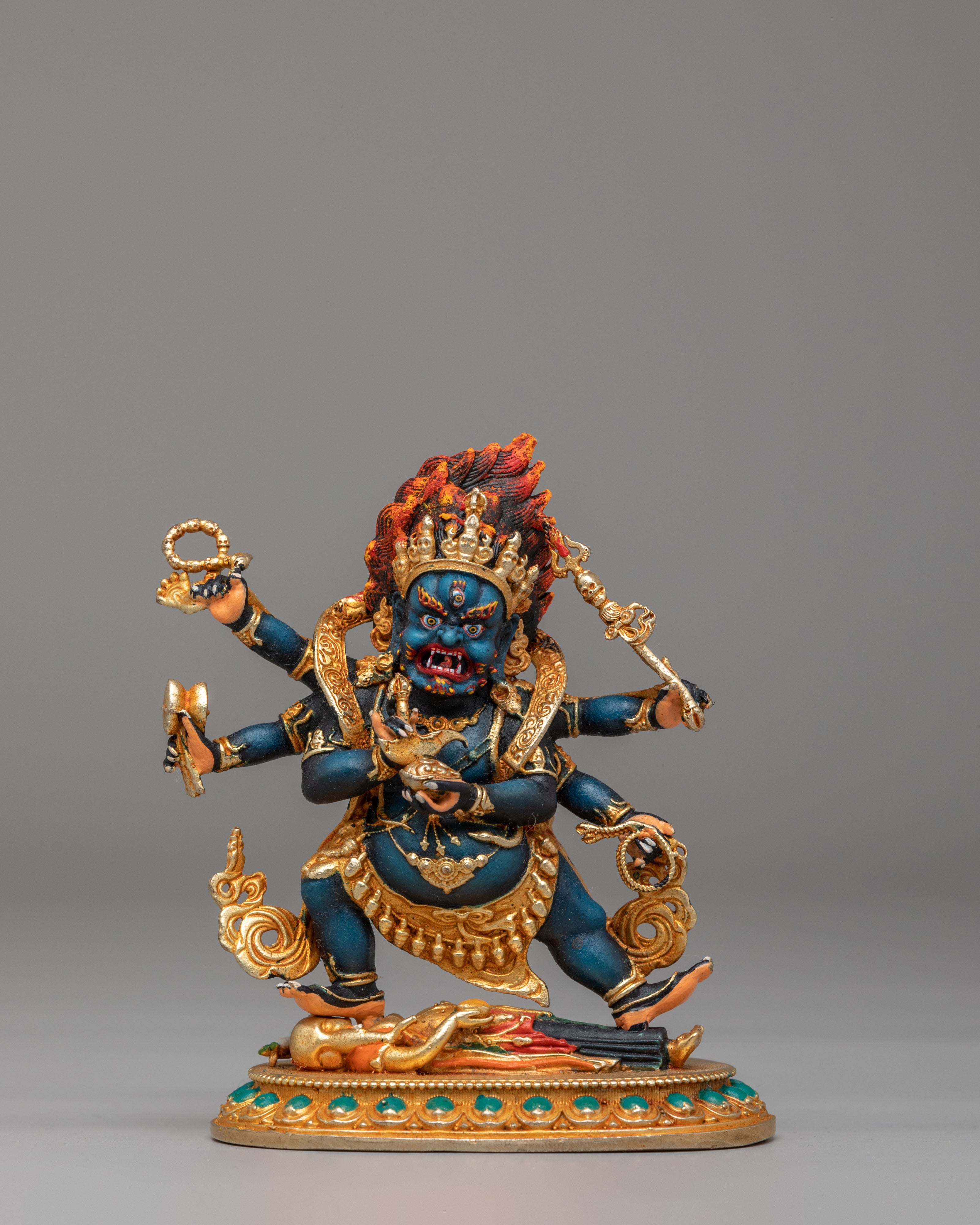 Six-Armed Mahakala Protector Deity Statue | Symbol of Protection and Strength