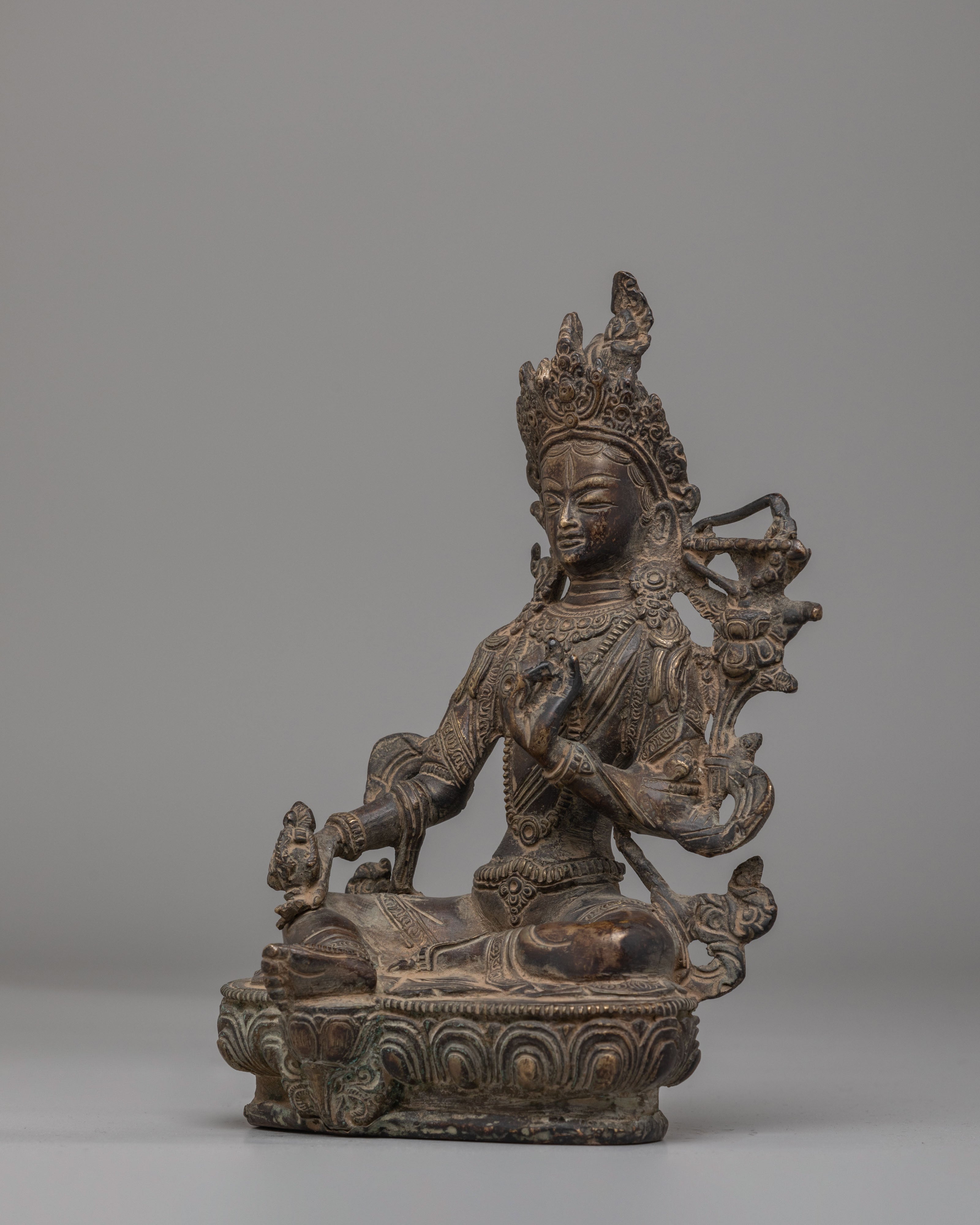 Handcrafted Red Tara Deity Statue | Sacred Tibetan Buddhist Art