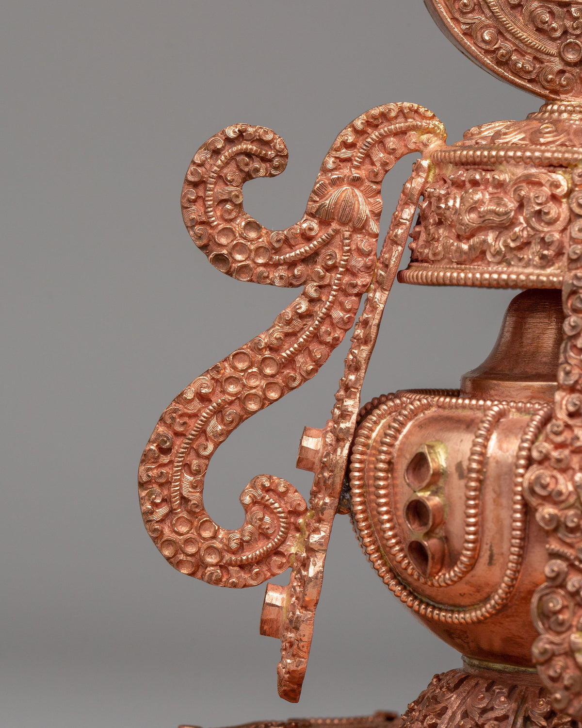 Handmade Long Life Vase | Copper Body Vase for Sacred Decor
