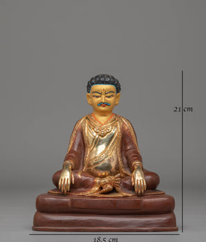 Handcrafted Gampopa Buddhist Statue | 24K Gold Plated Copper Master