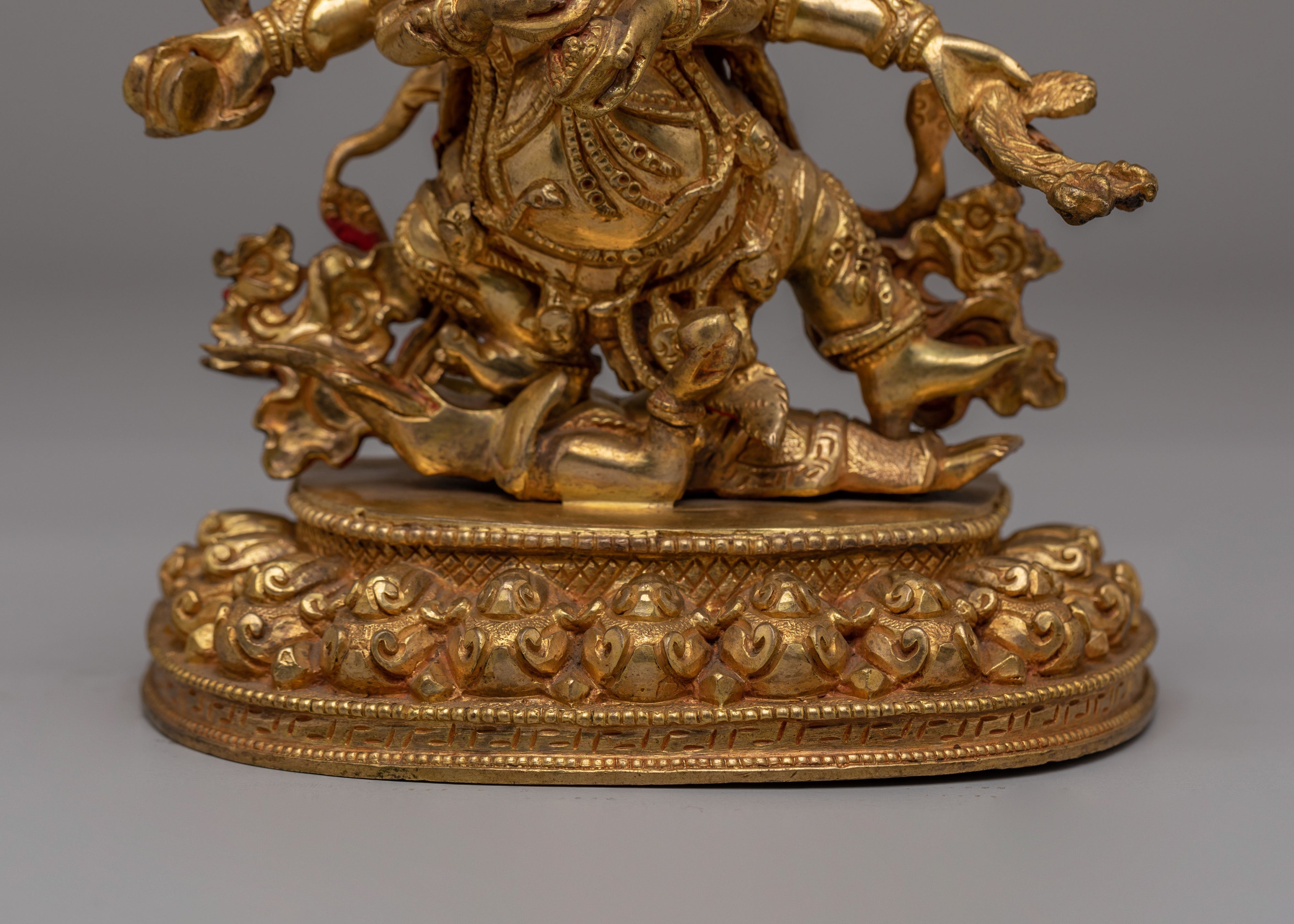 Handcrafted Six-Armed Mahakala Statue | Tibetan Protector Deity
