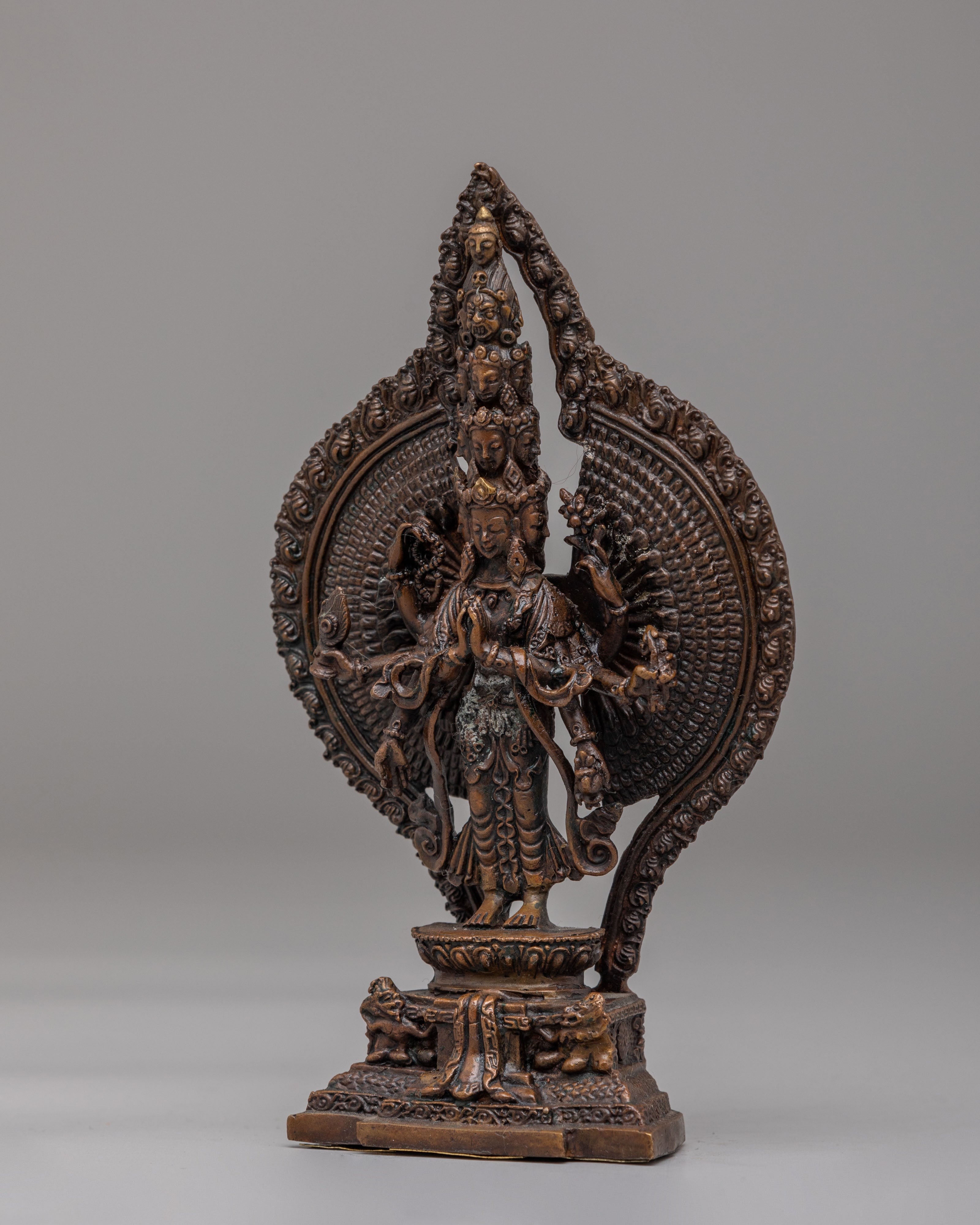 Handmade 1000-Armed Chenrezig Statue | Tibetan Avalokiteshvara Bodhisattva Sculpture
