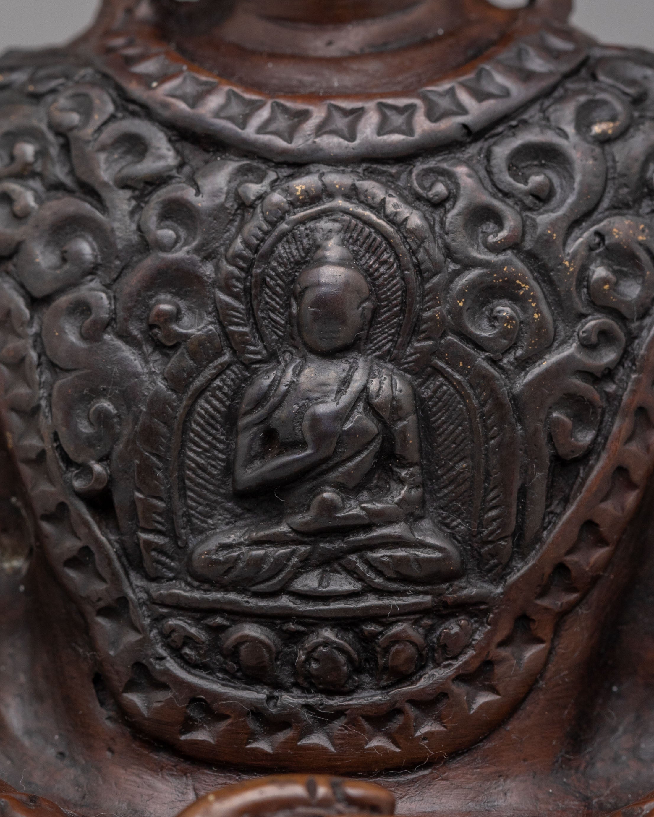 Amitabha Buddha Statue for Meditation | Oxidized Copper Buddha Figure