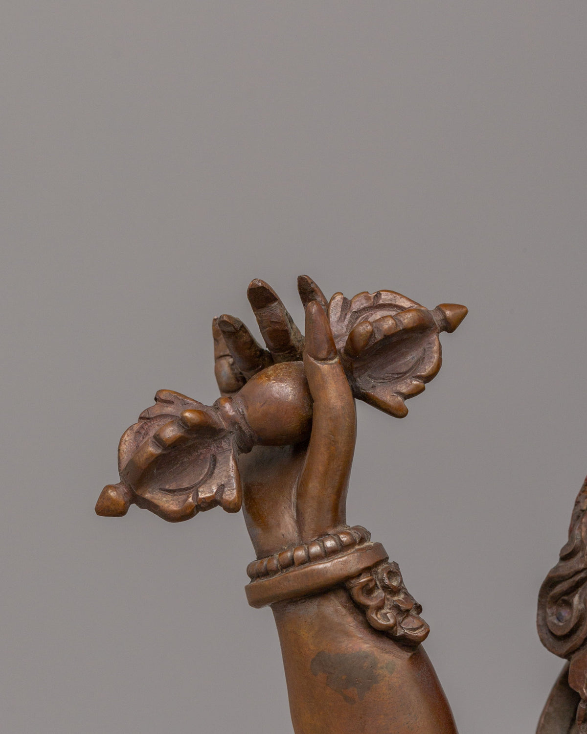 Sacred Himalayan Vajrapani Meditation Statue | Handcrafted Oxidized Copper Vajrapani