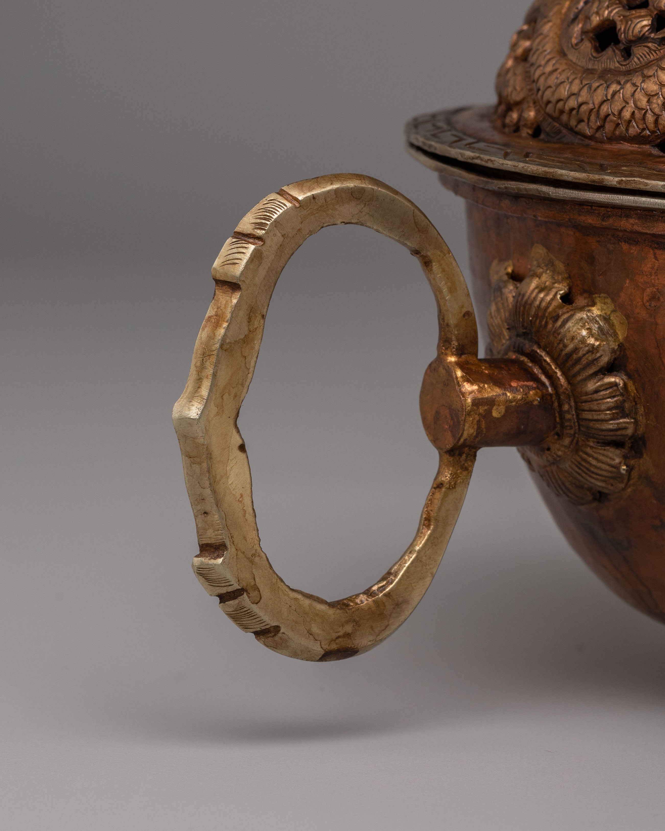Decorative Incense Burner with Handle | Tibetan Ritual Censer