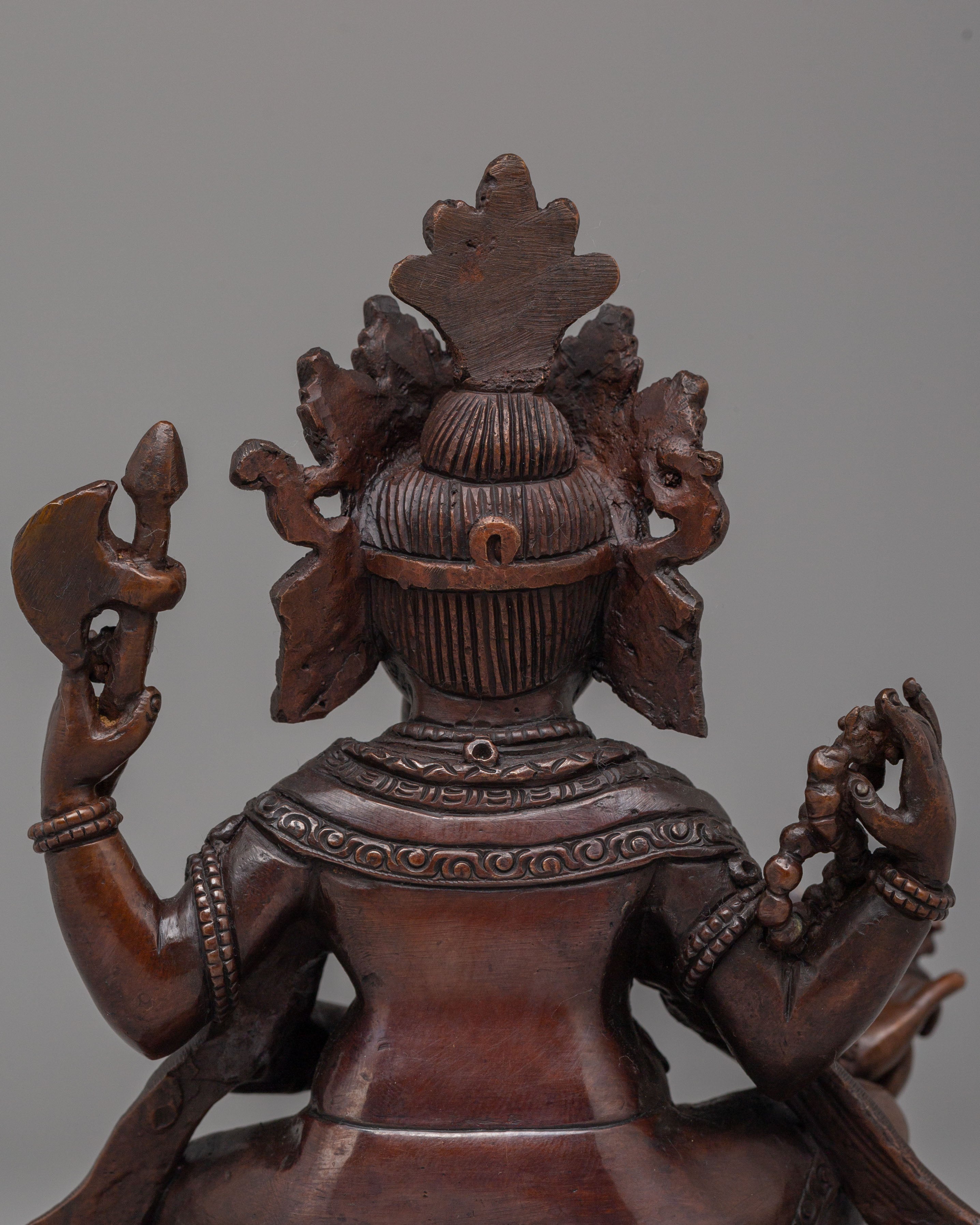 Sacred Ganesh Altar Statue | Handcrafted Oxidized Copper Body