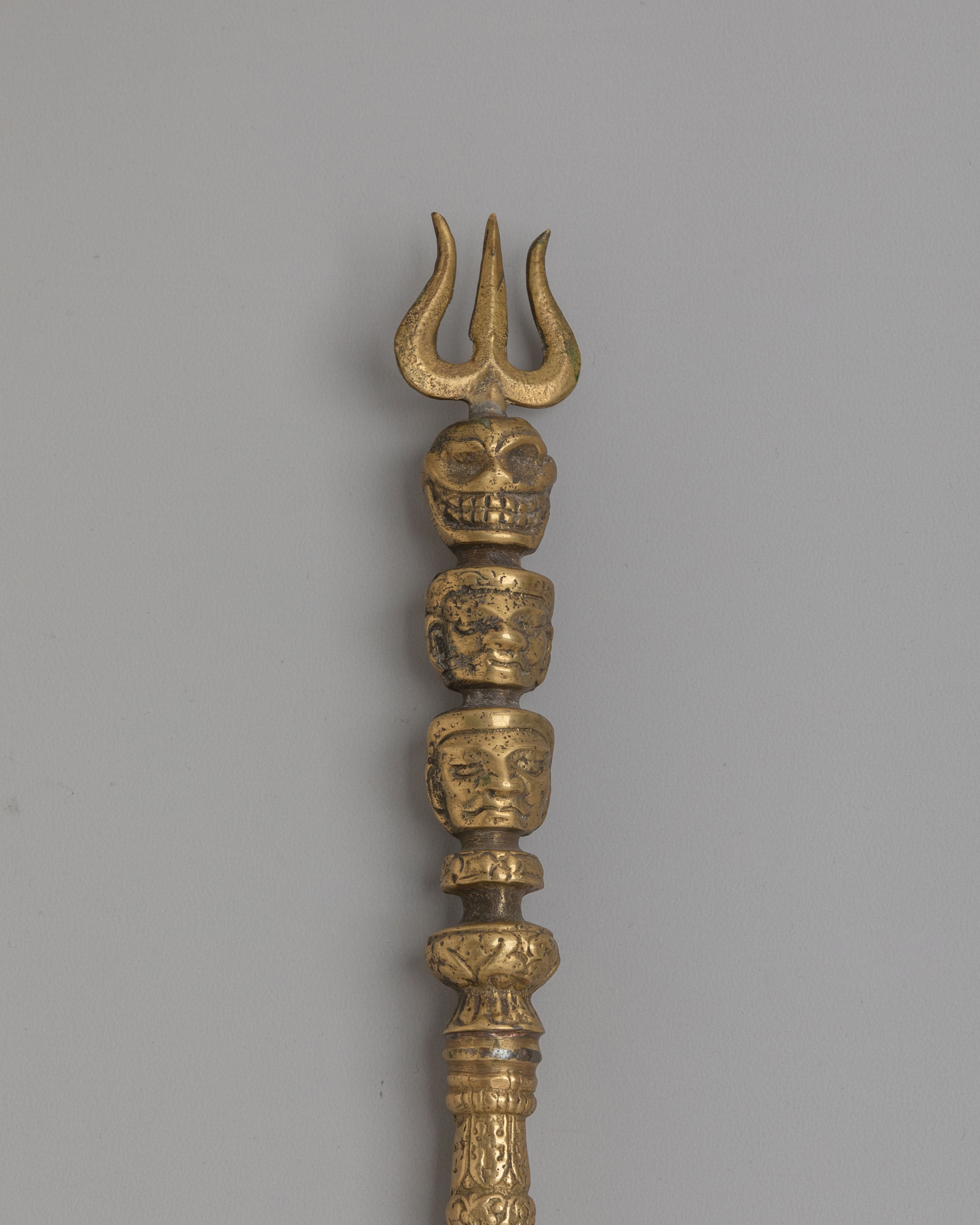 Sacred Himalayan Trishul for Altar and Puja | Copper Hindu Ritual Staff