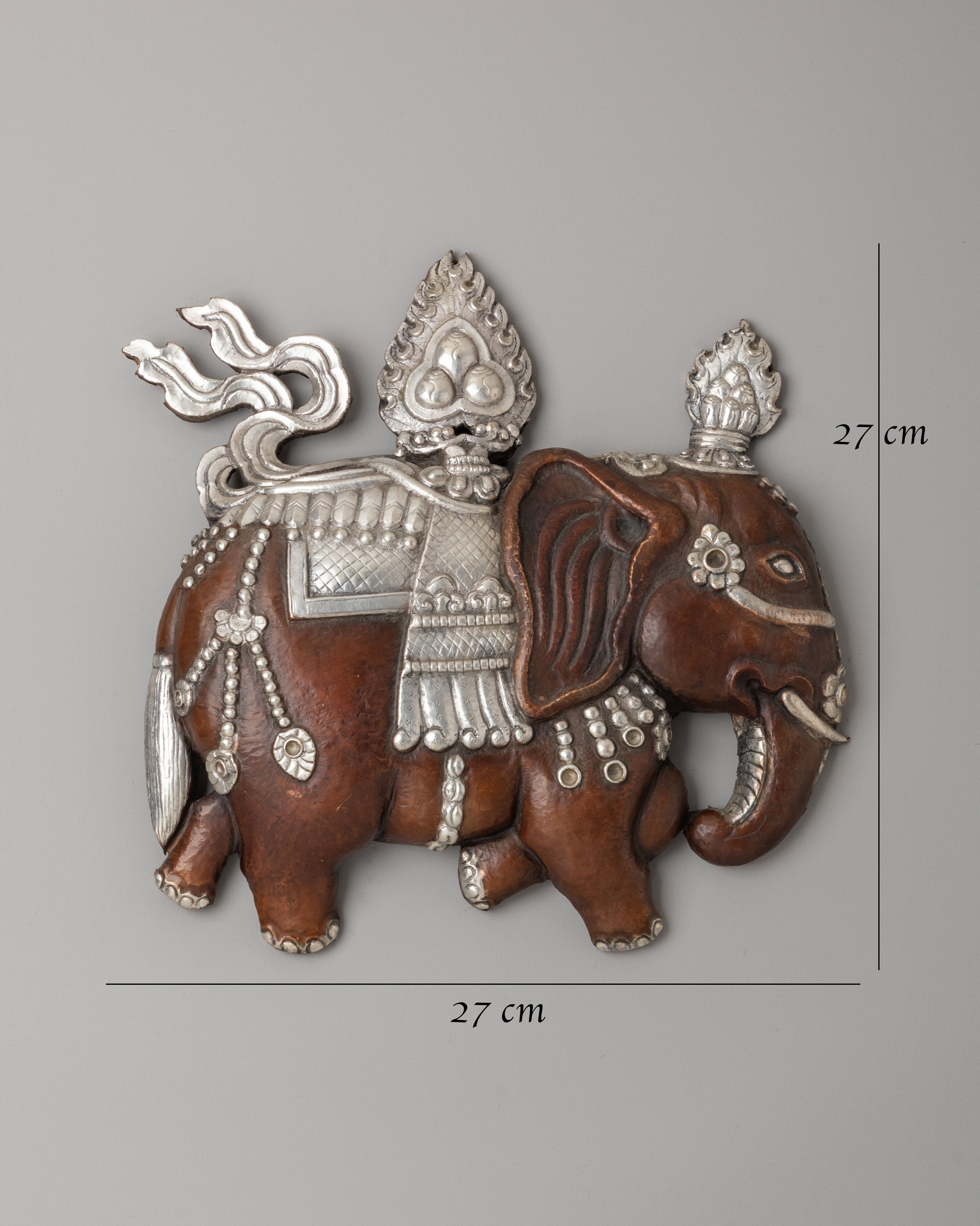 Traditional Elephant Wall Hanging | Handcrafted Oxidized Copper Art