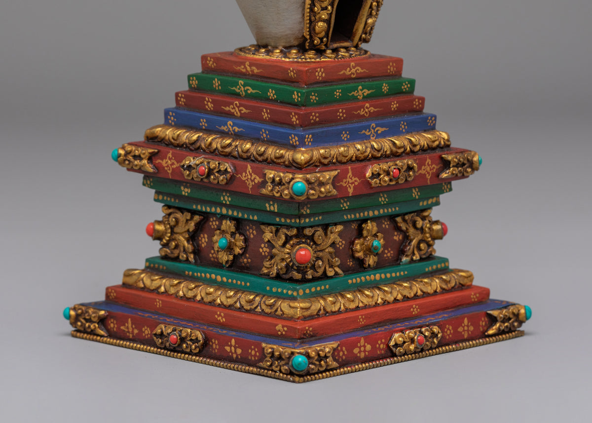 Traditional Himalayan Enlightenment Chorten | Buddhist Stupa Sculpture