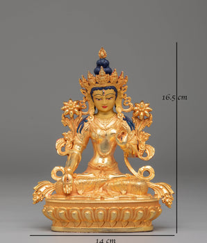 Green Tara Compassion Statue | Handcrafted Tibetan Deity Figurine