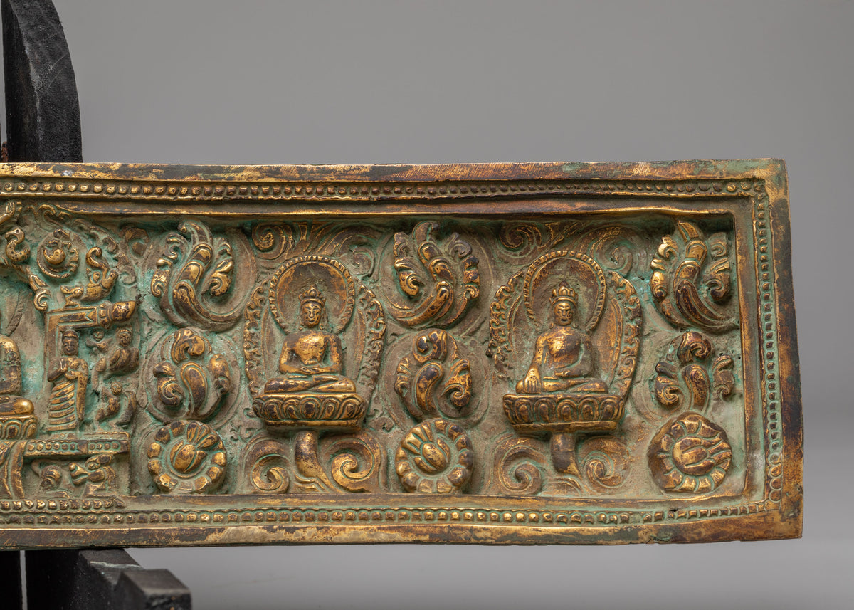 Tibetan Buddhist Door Hanging Buddha Set | Handcrafted Copper Buddha Panel