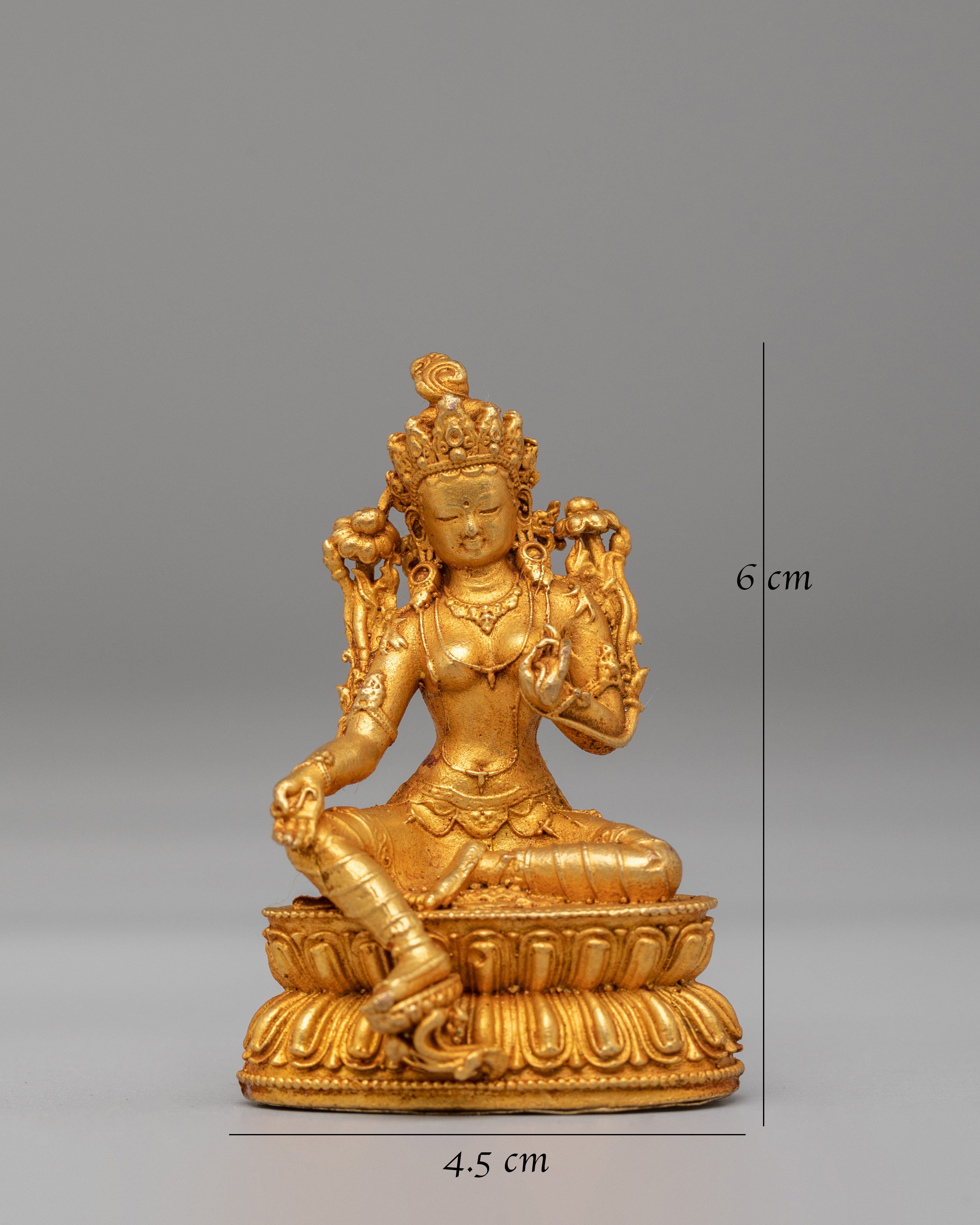 Green Tara Meditation Sculpture | Tibetan Goddess Figurine