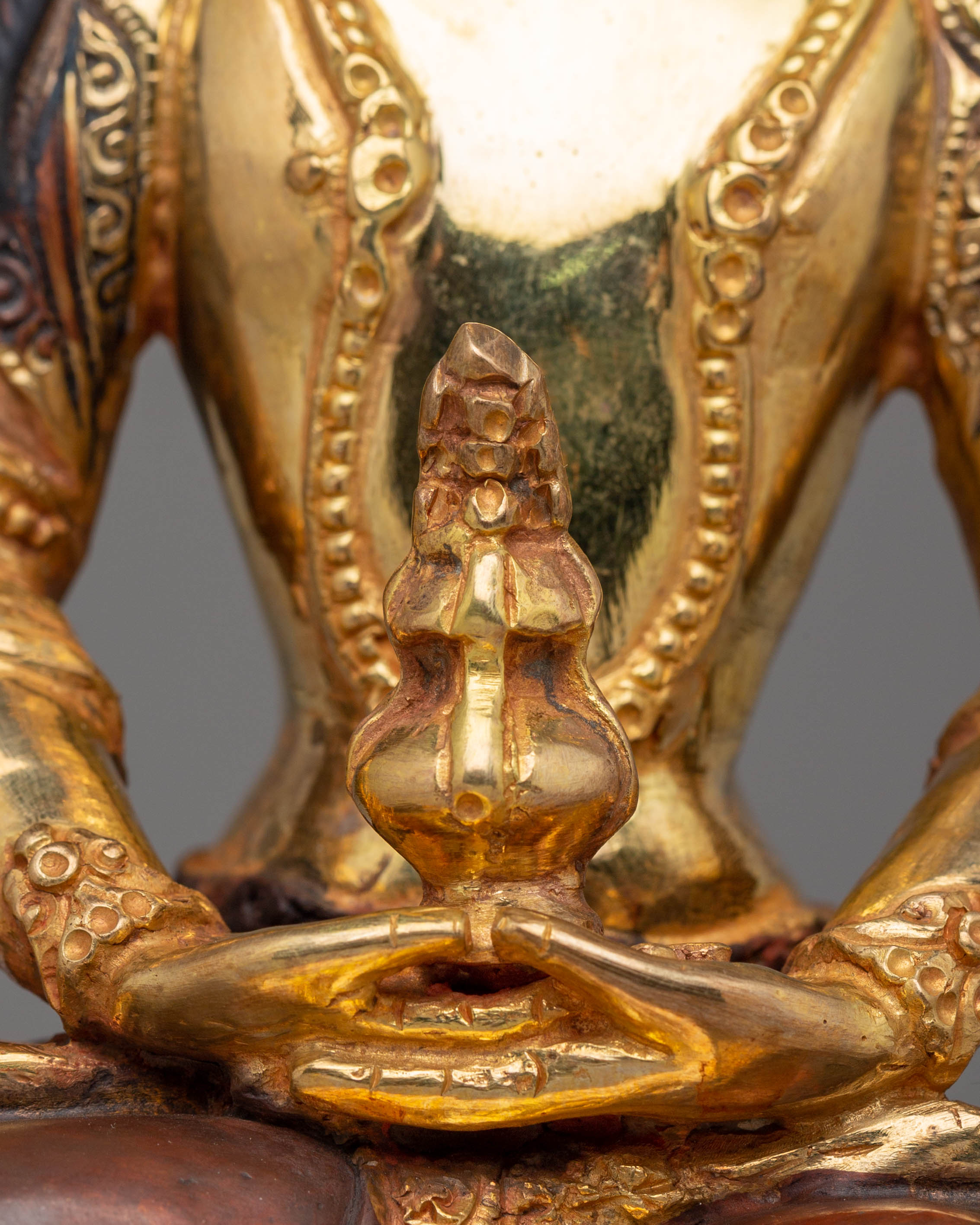 Handmade Golden Statue of Amitayus | Symbol of Longevity and Spiritual Blessings