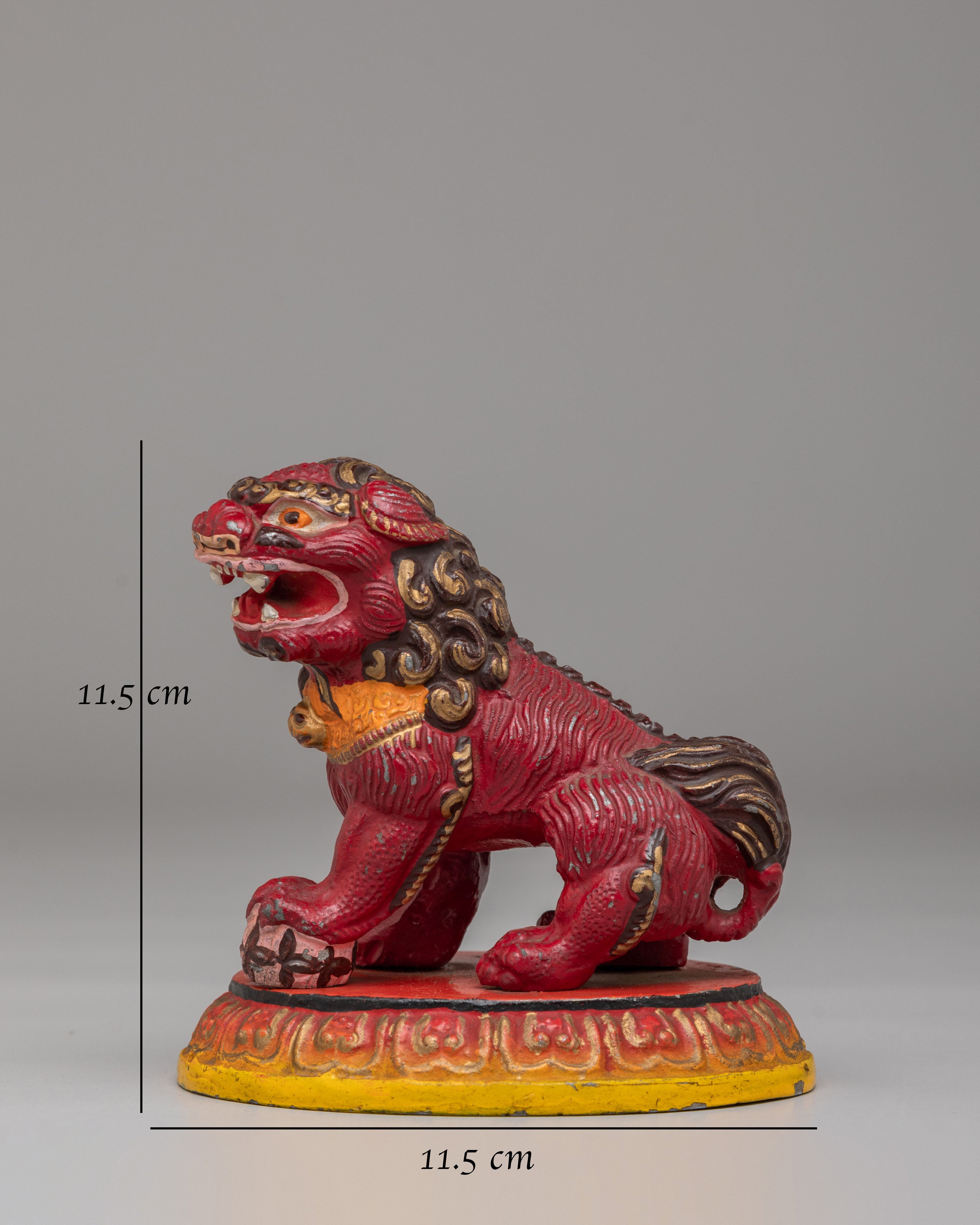 Tibetan Buddhist Lion Guardians Set | Lion Protector Figurines