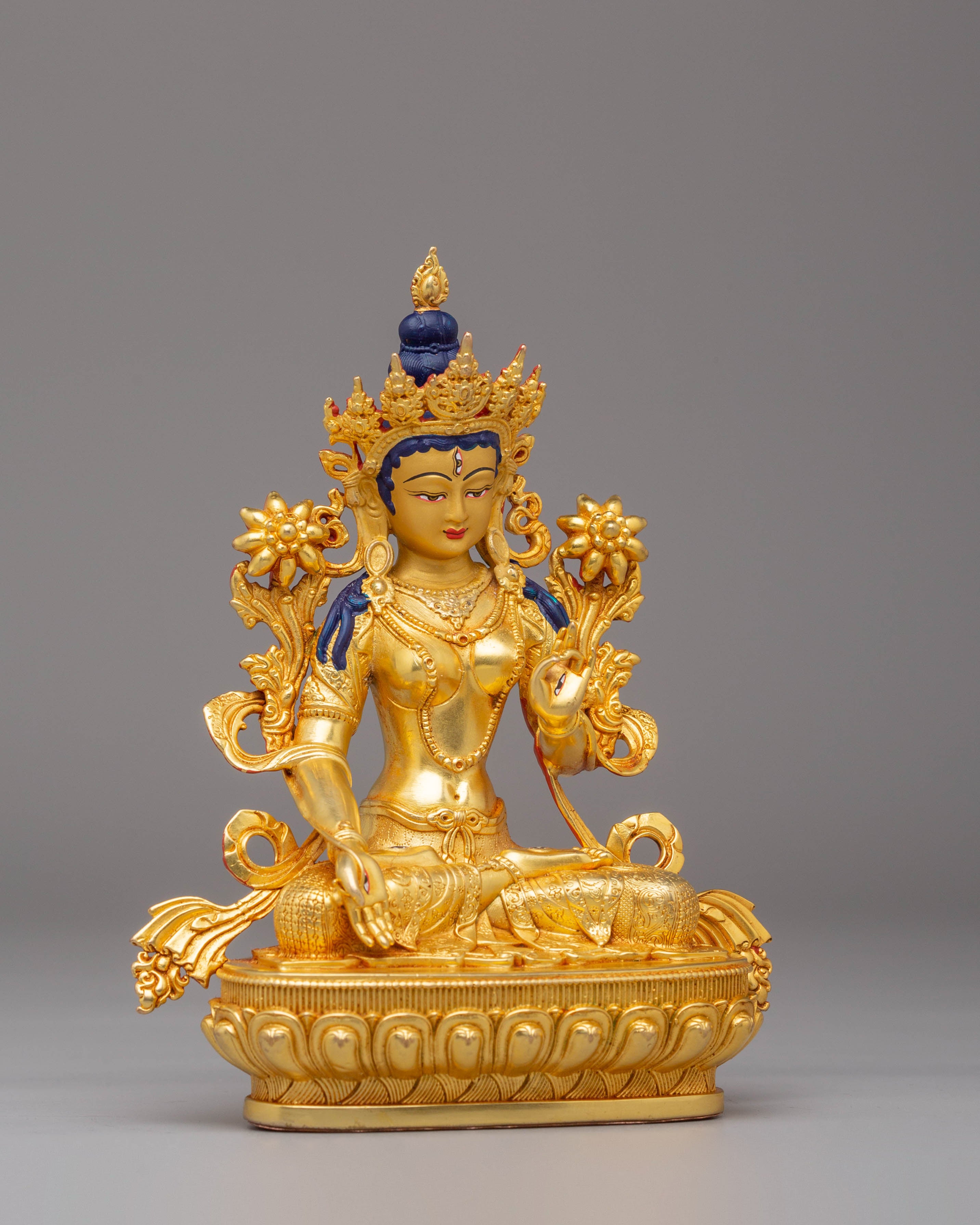 Handmade White Tara Statue | Tibetan Goddess of Compassion and Long Life