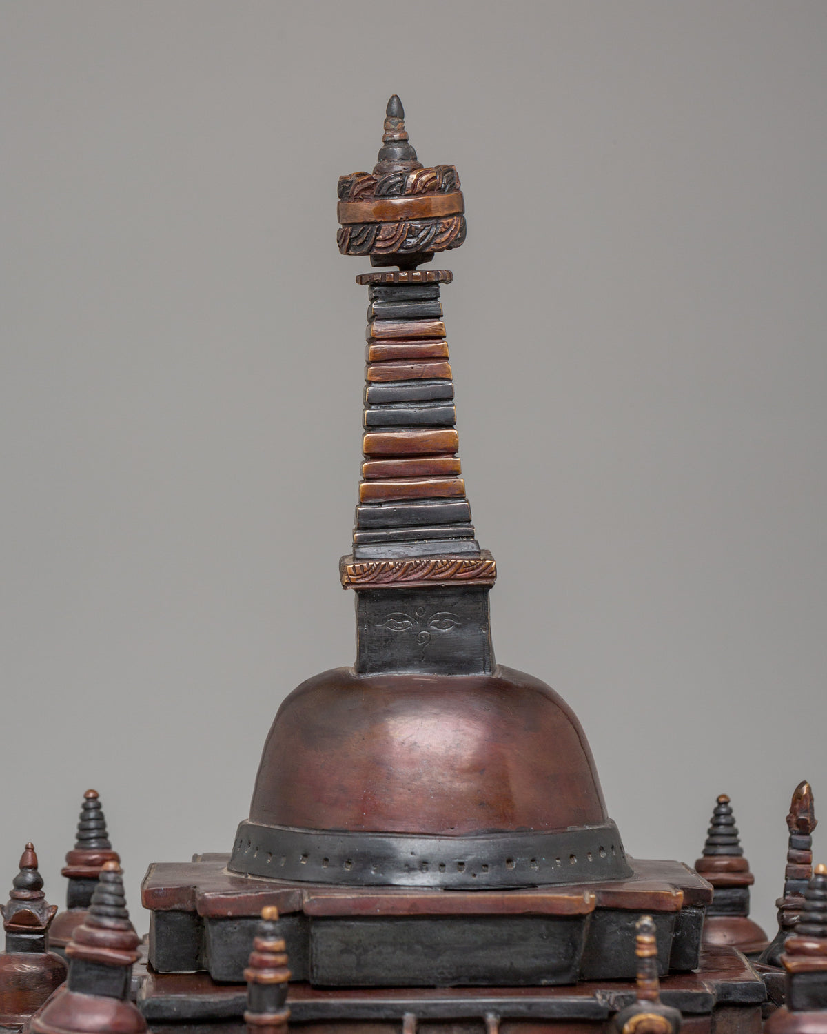 Buddhist Relic Altar Stupa | Central Stupa with Surrounding Sacred Stupas