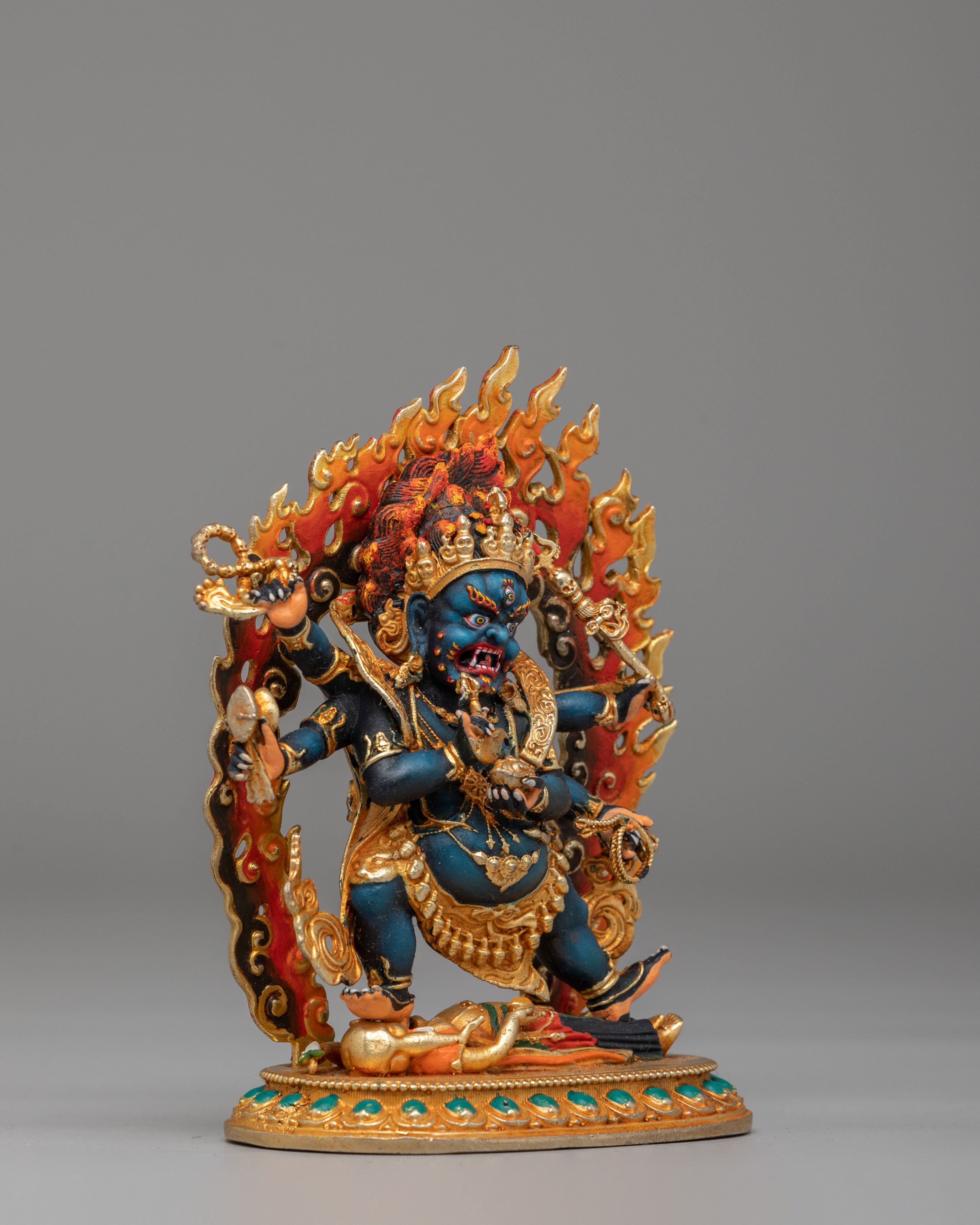 Six-Armed Mahakala Protector Deity Statue | Symbol of Protection and Strength