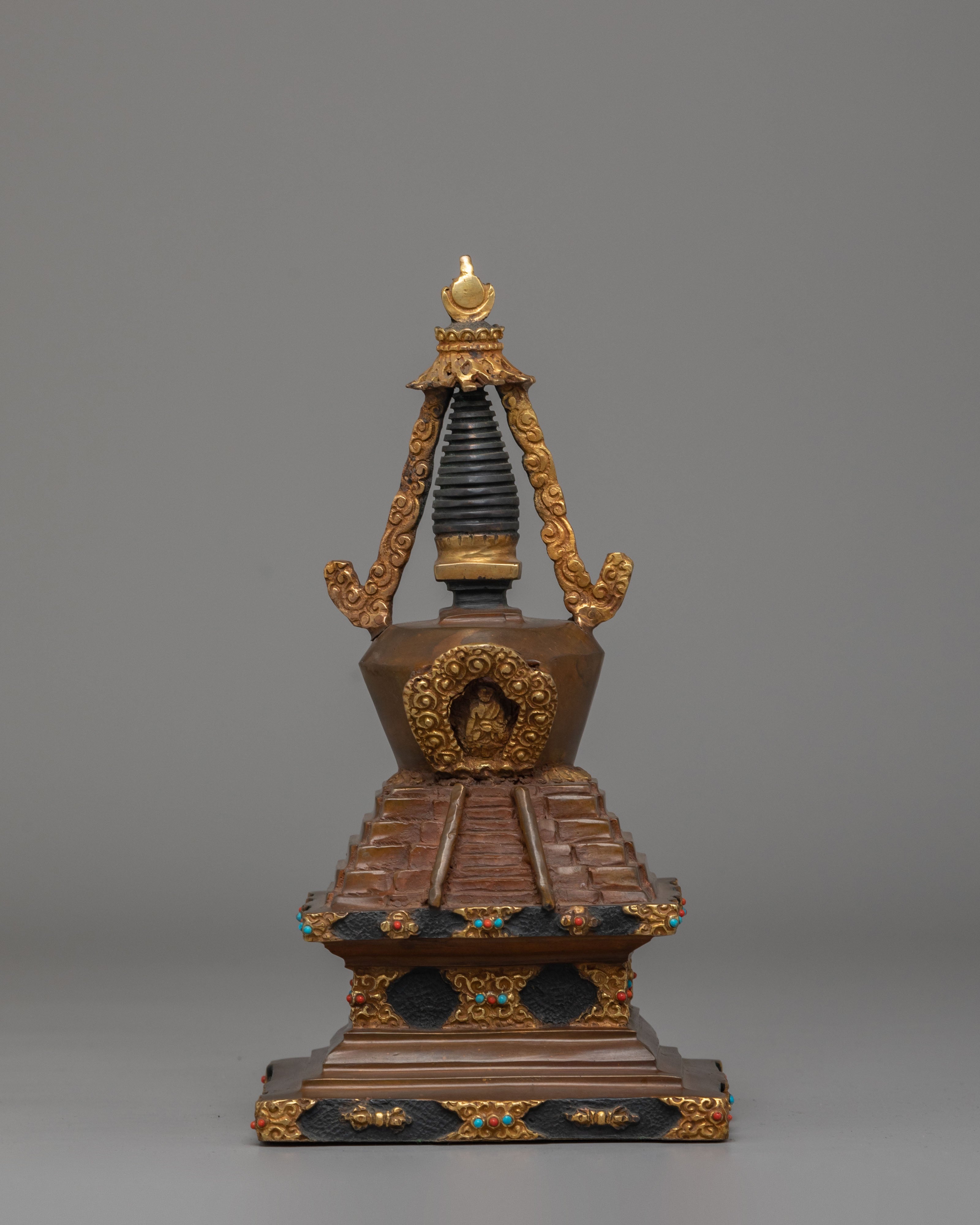 Eight Great Tibetan Stupa Set | Sacred Buddhist Shrine Decor