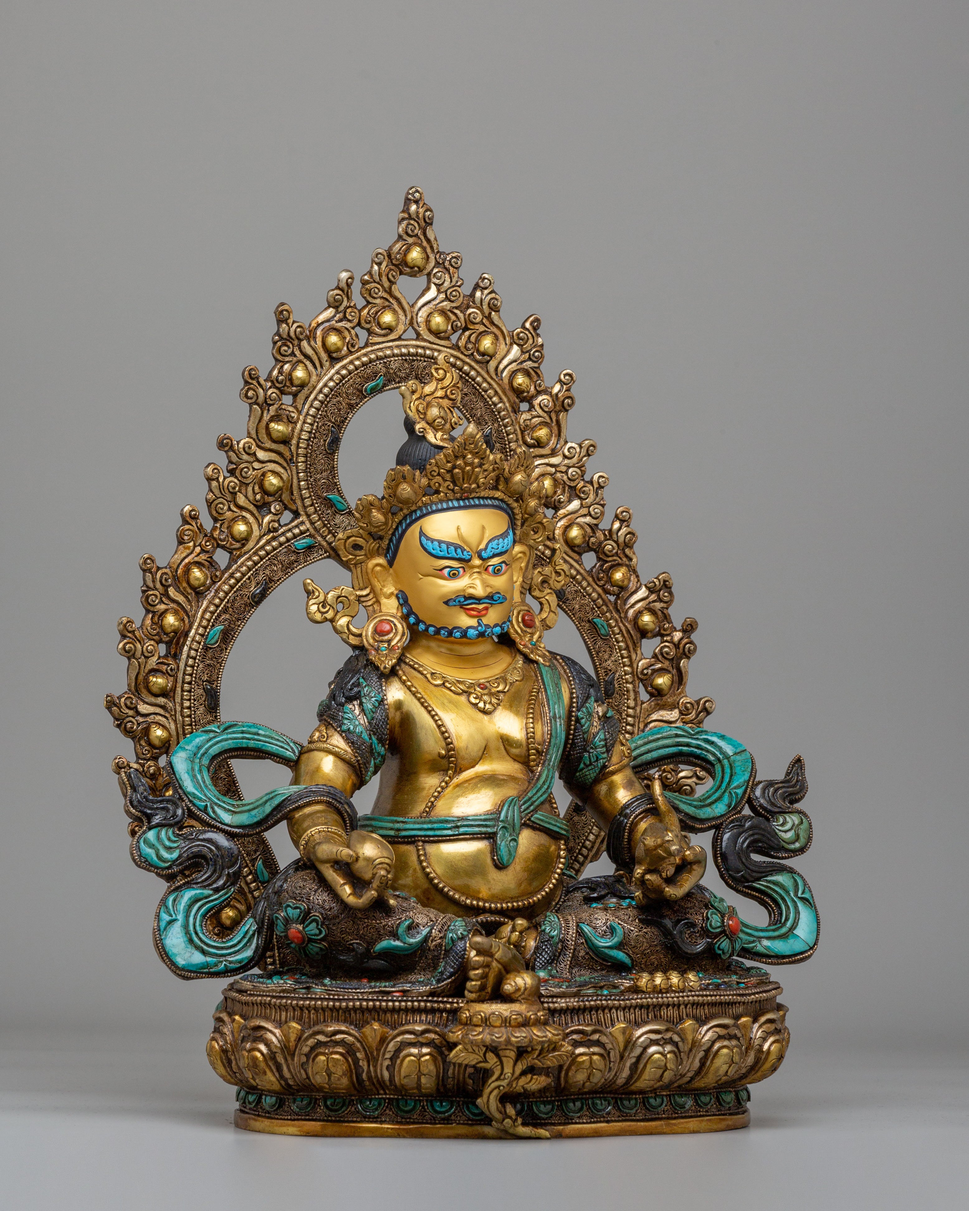 Tibetan Dzambhala Altar Statue | Prosperity and Meditation Shrine Decor