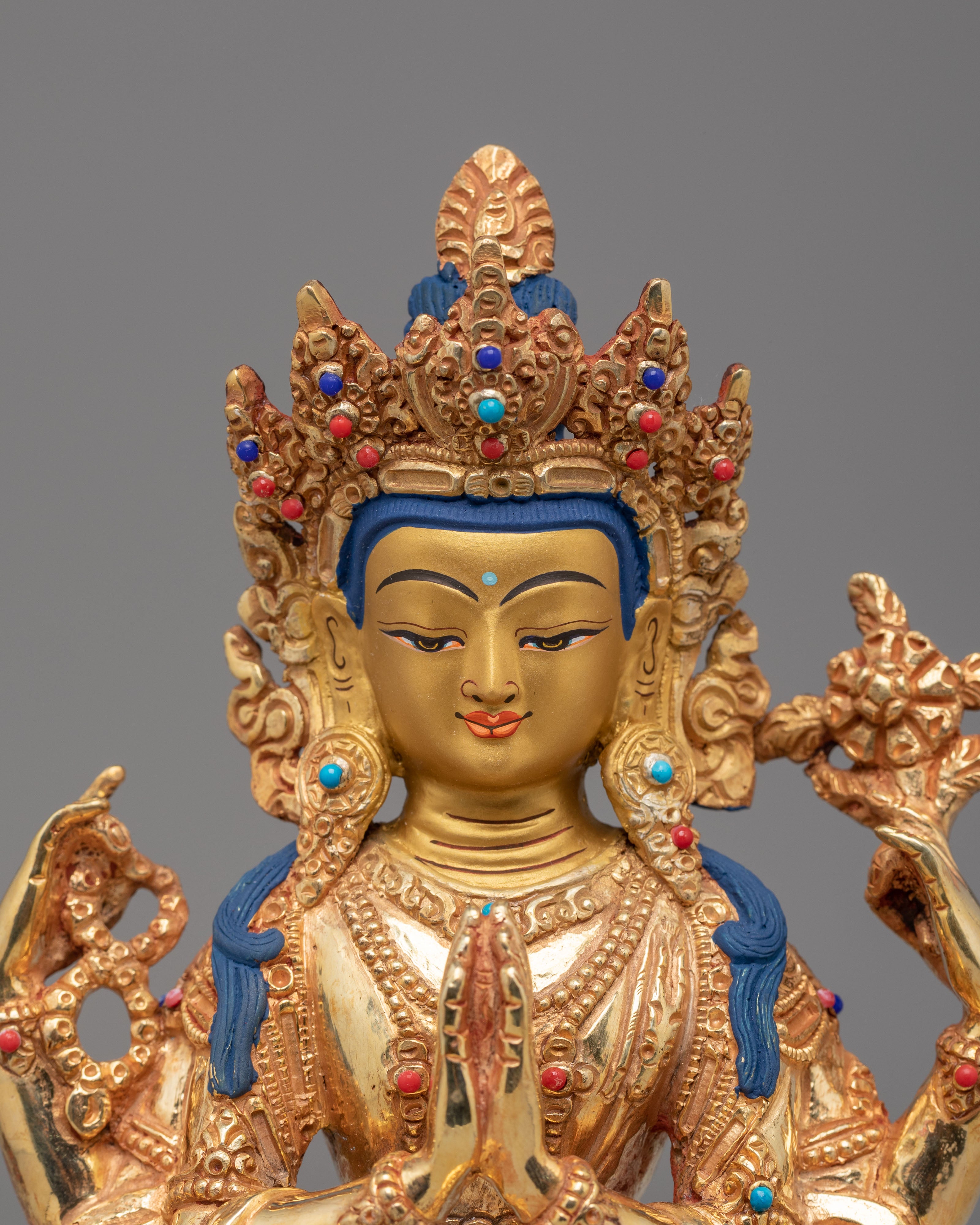 Avalokiteshvara Chenrezig Deity Sculpture | Himalayan Buddhist Art