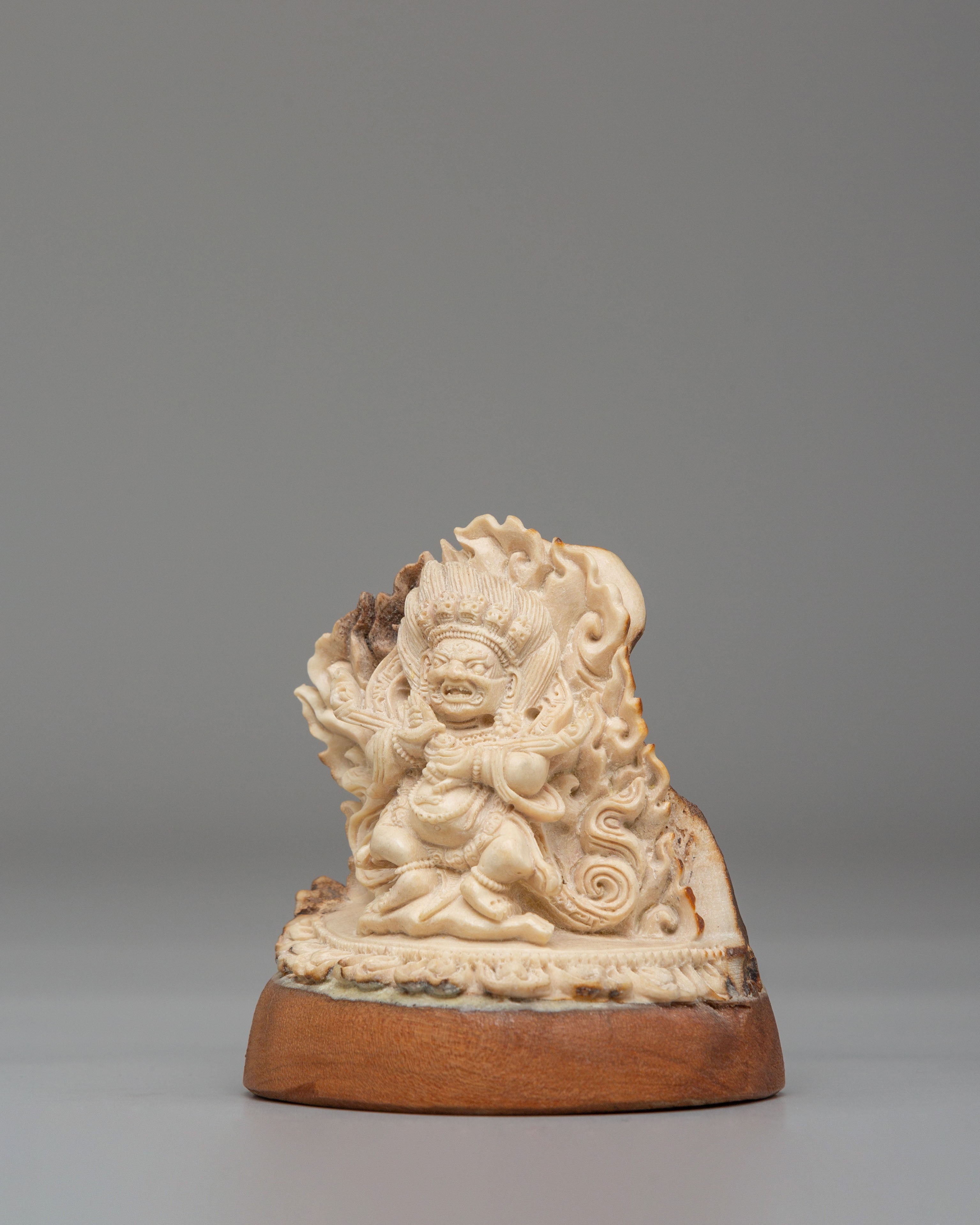 Mahakala Bone Sculpture | Hand Carved Tibetan Ritual Art