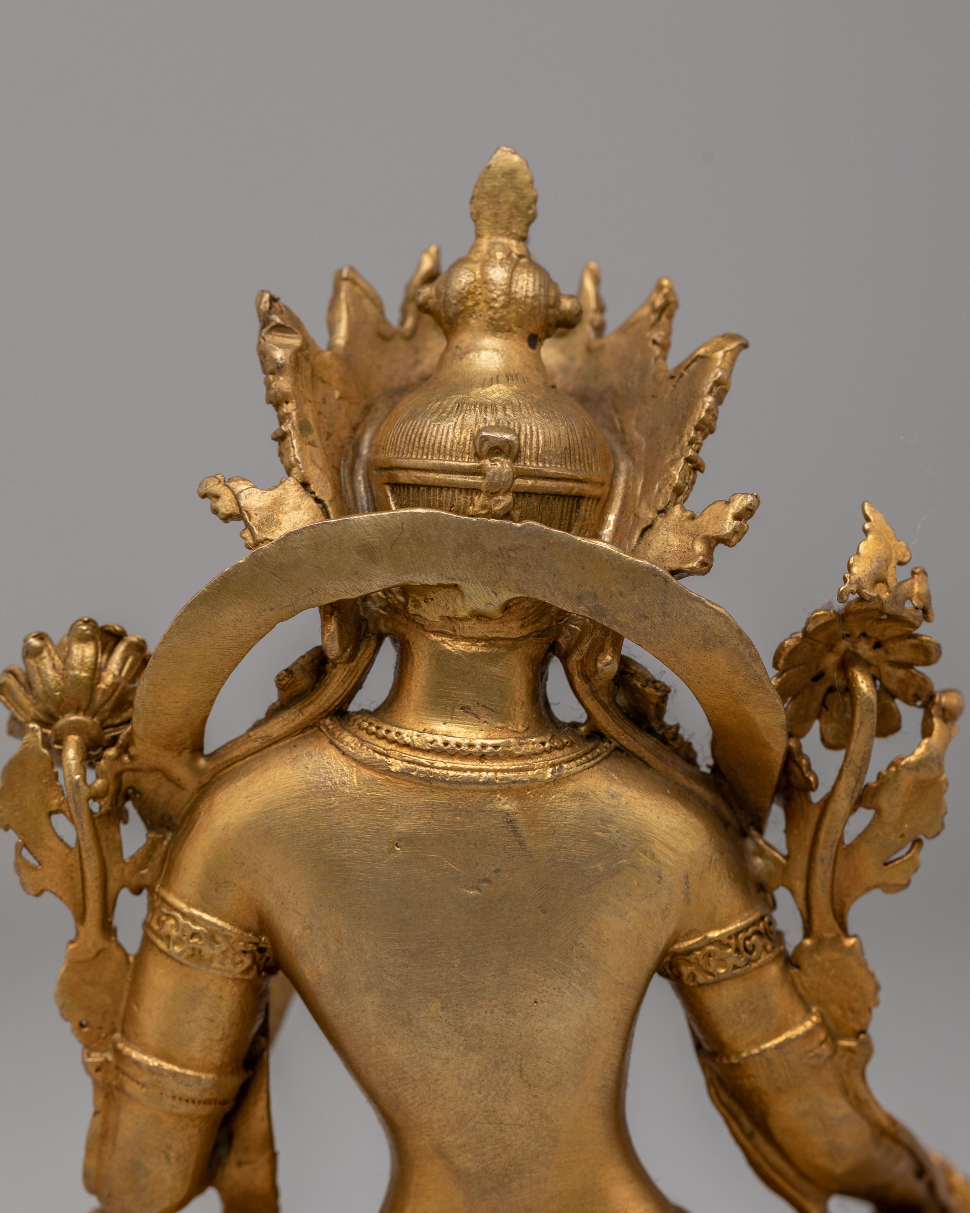 Handmade Green Tara Deity Statue | Goddess of Compassion and Protection