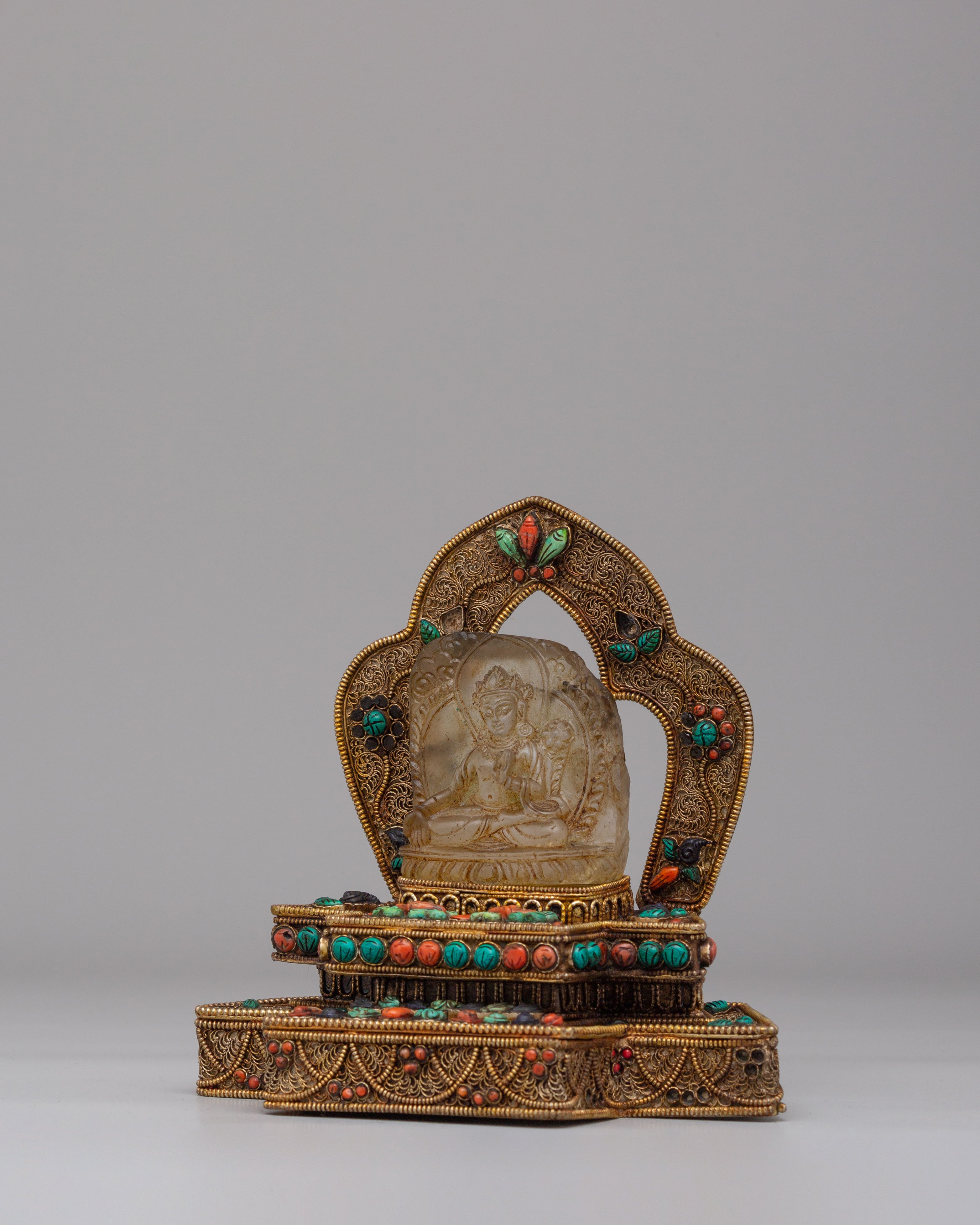 White Tara on Throne Statue | A Divine Symbol of Compassion and Protection