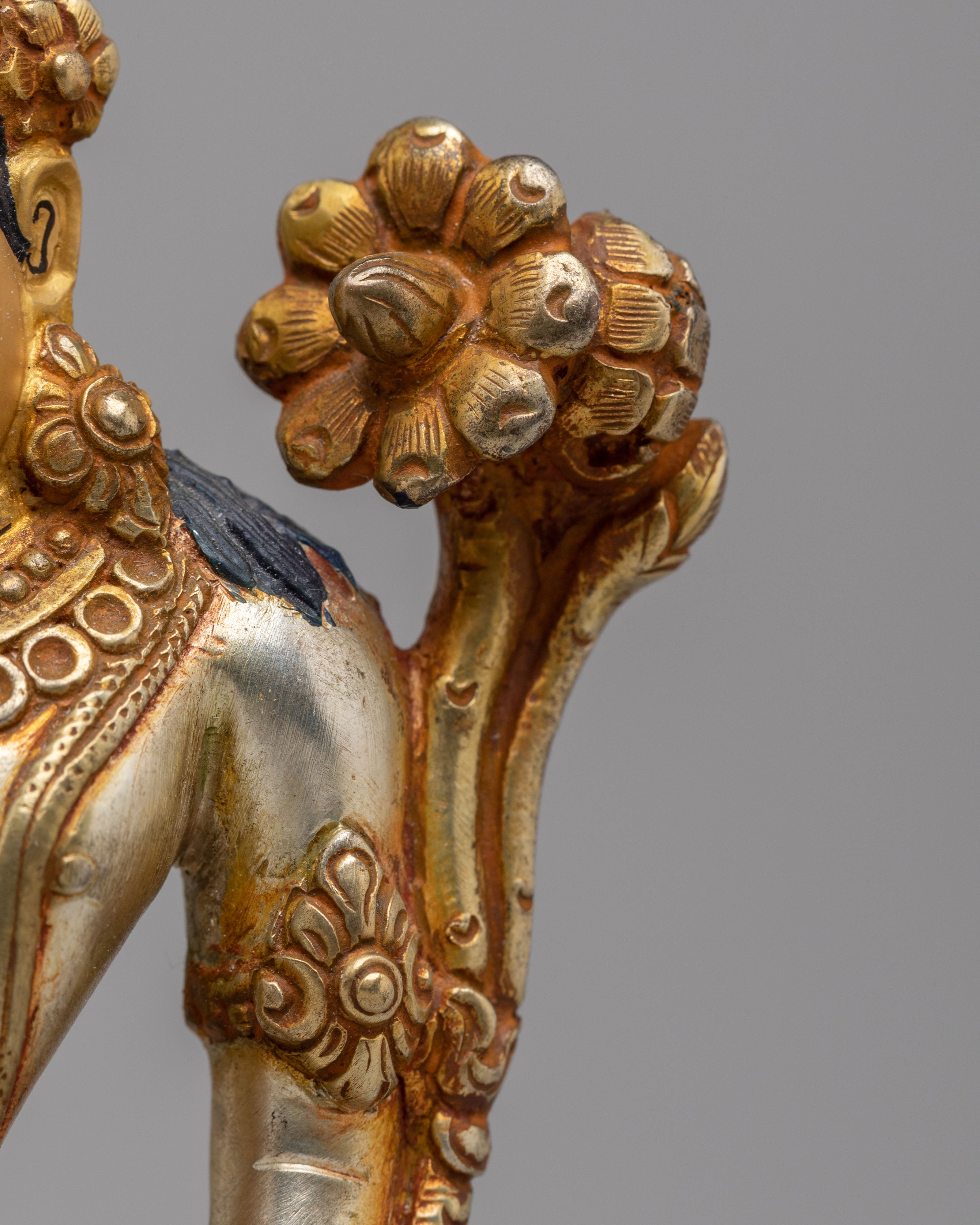Tibetan Standing Tara Statue | Gold-Plated Tara Figurine for Meditation