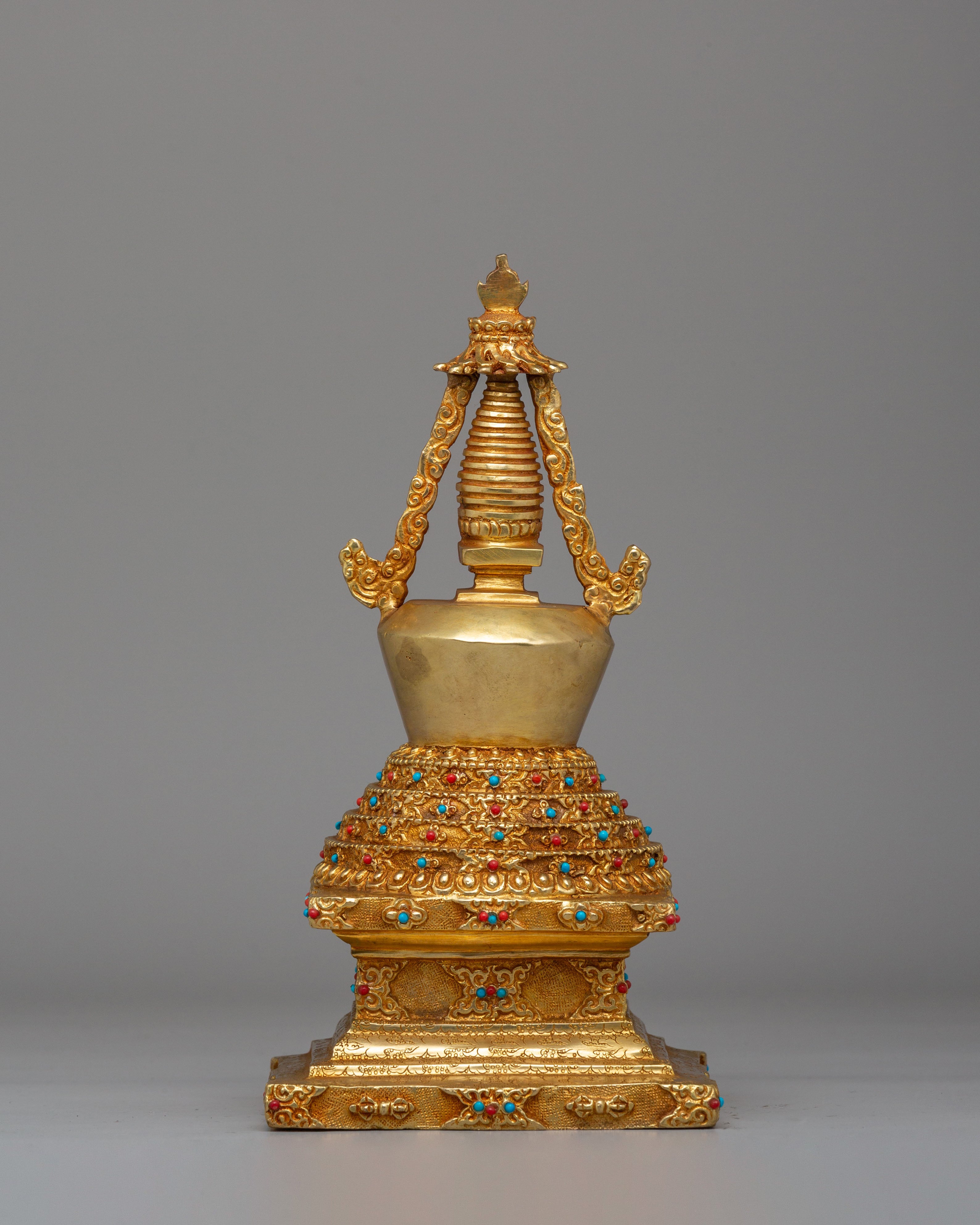 Handmade Lotus Blossom Stupa | Sacred Meditation Sculpture