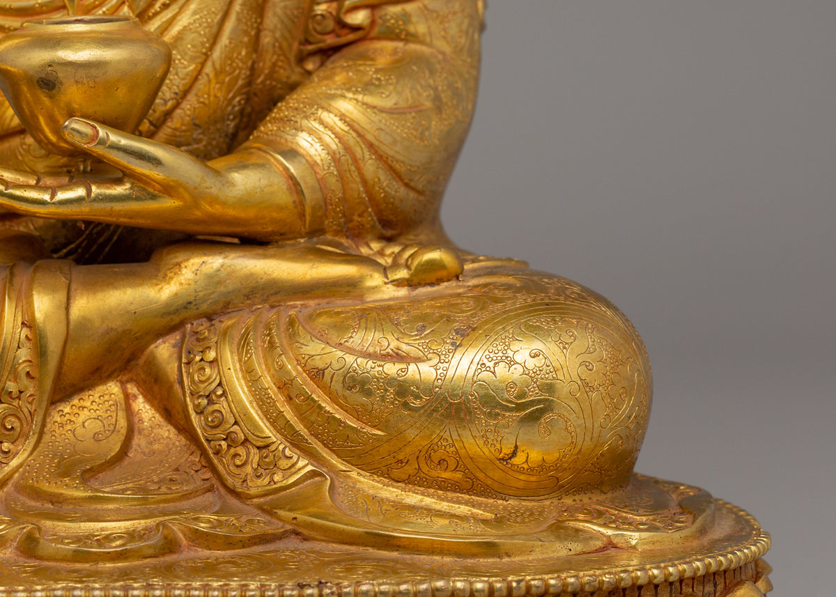 Divine Shakyamuni Buddha Altar Statue | Traditional Tibetan Artwork