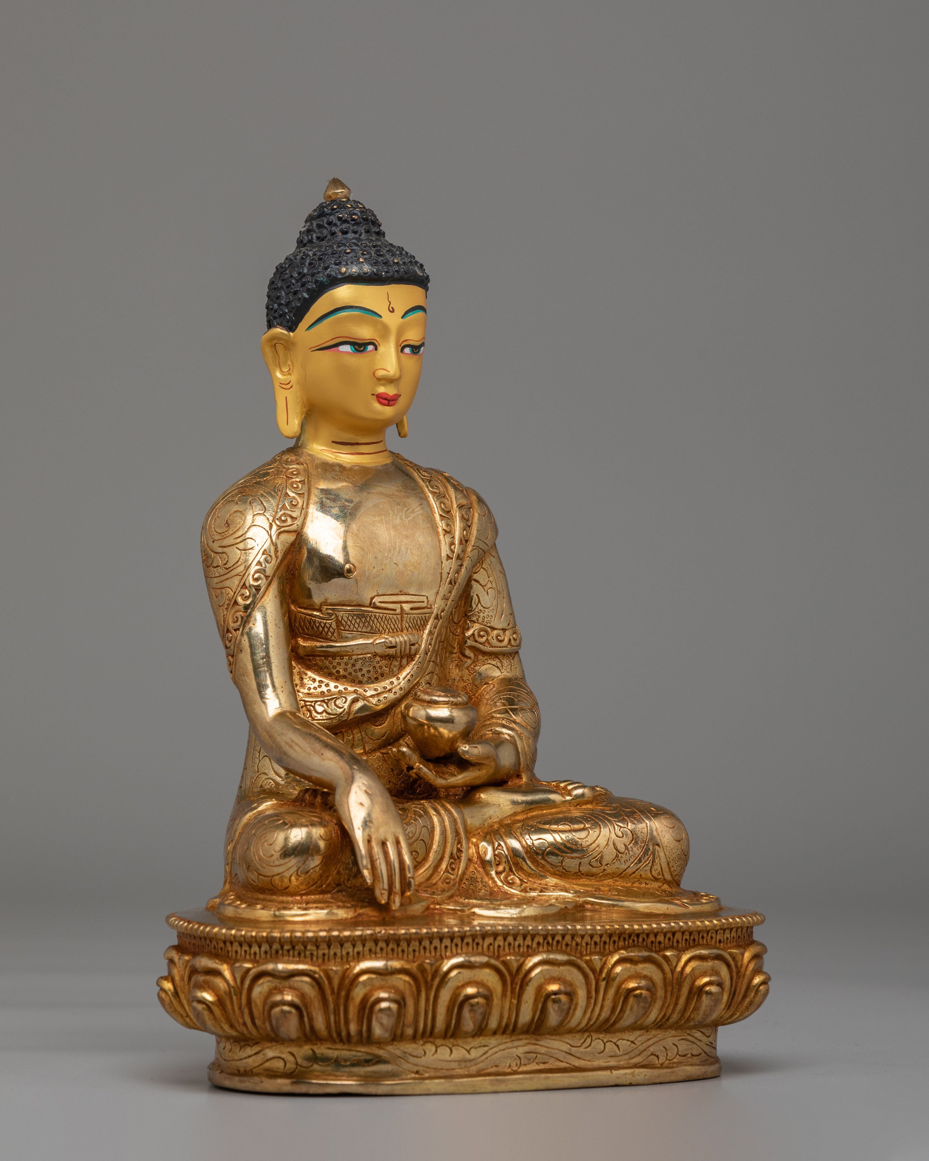 24K Gold Shakyamuni Buddha Statue | Spiritual Home Decor