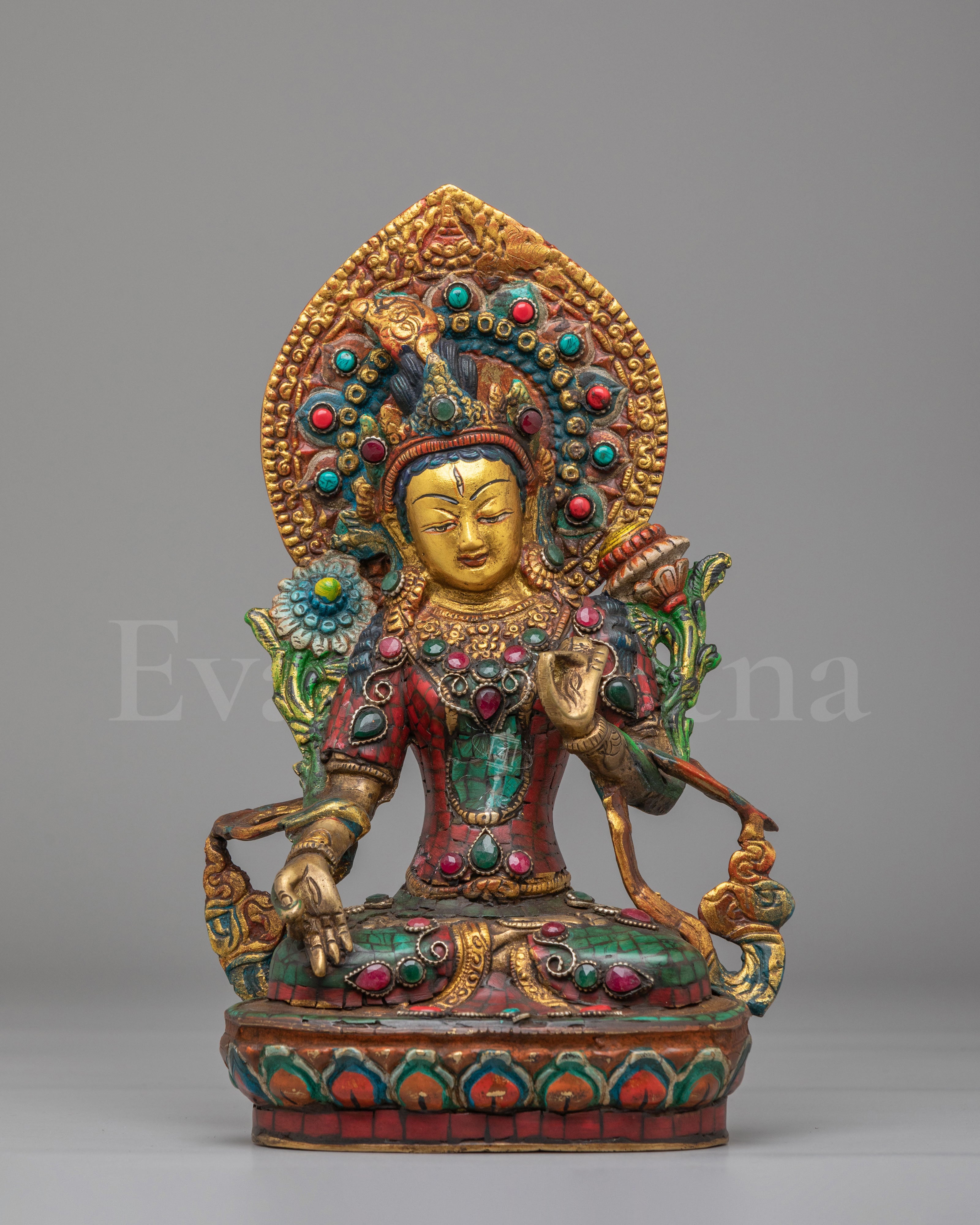 Spiritual Tibetan White Tara Statue 