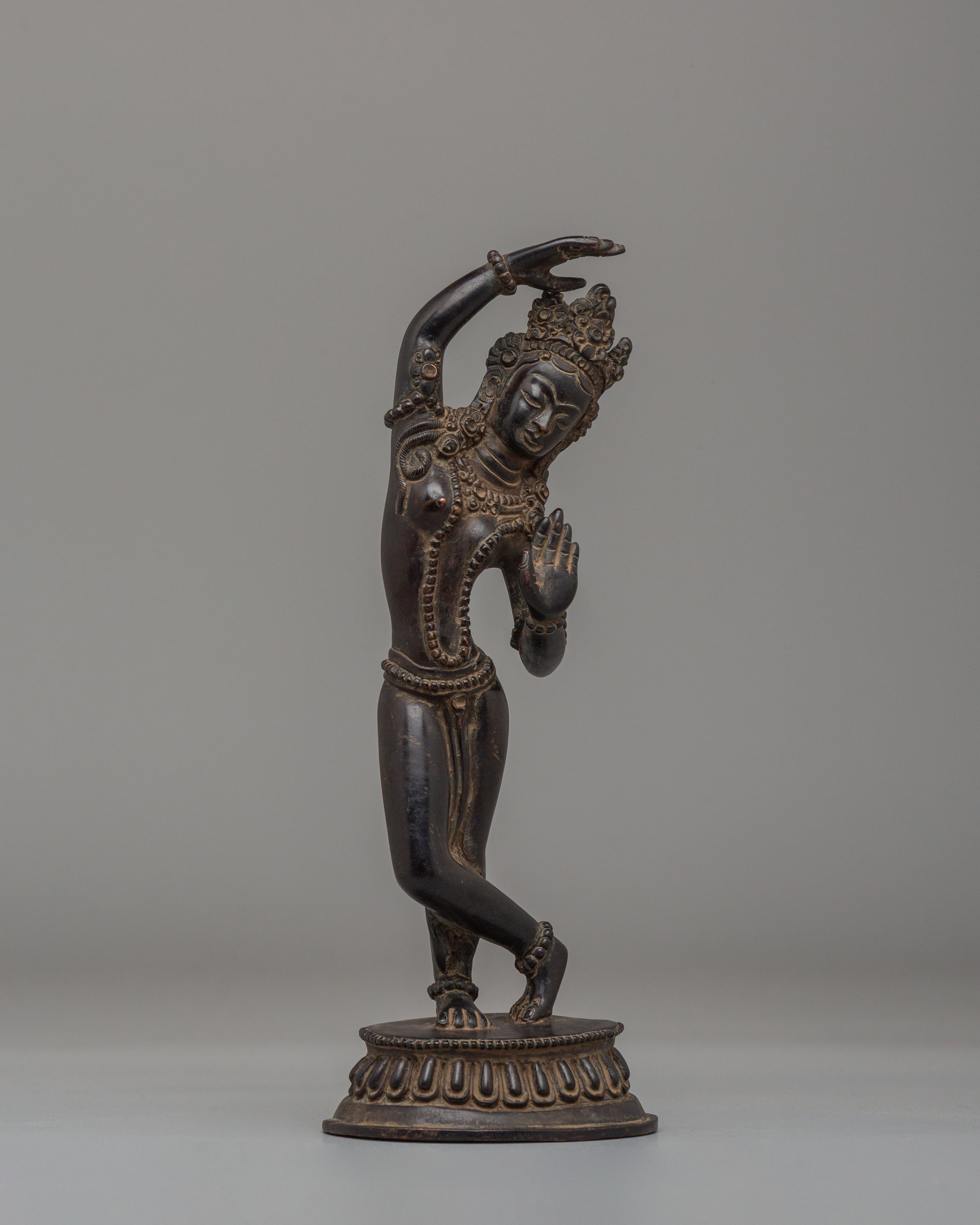 Vajrayana Altar Maya Devi Statue | Handcrafted Copper Body with Antique Finish