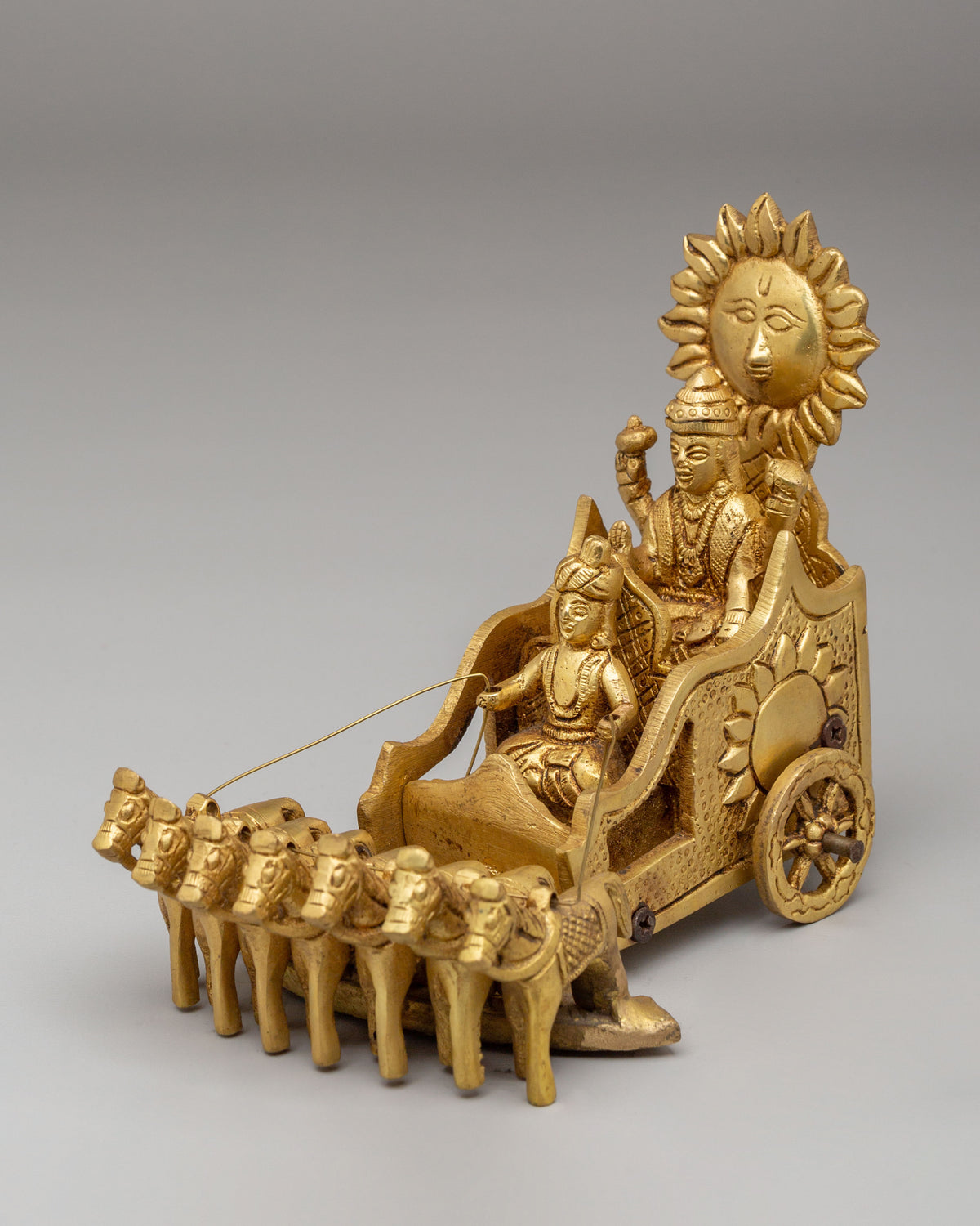 Sacred Surya Dev Rath Sculpture | Divine Vehicle of Sun God Surya Dev