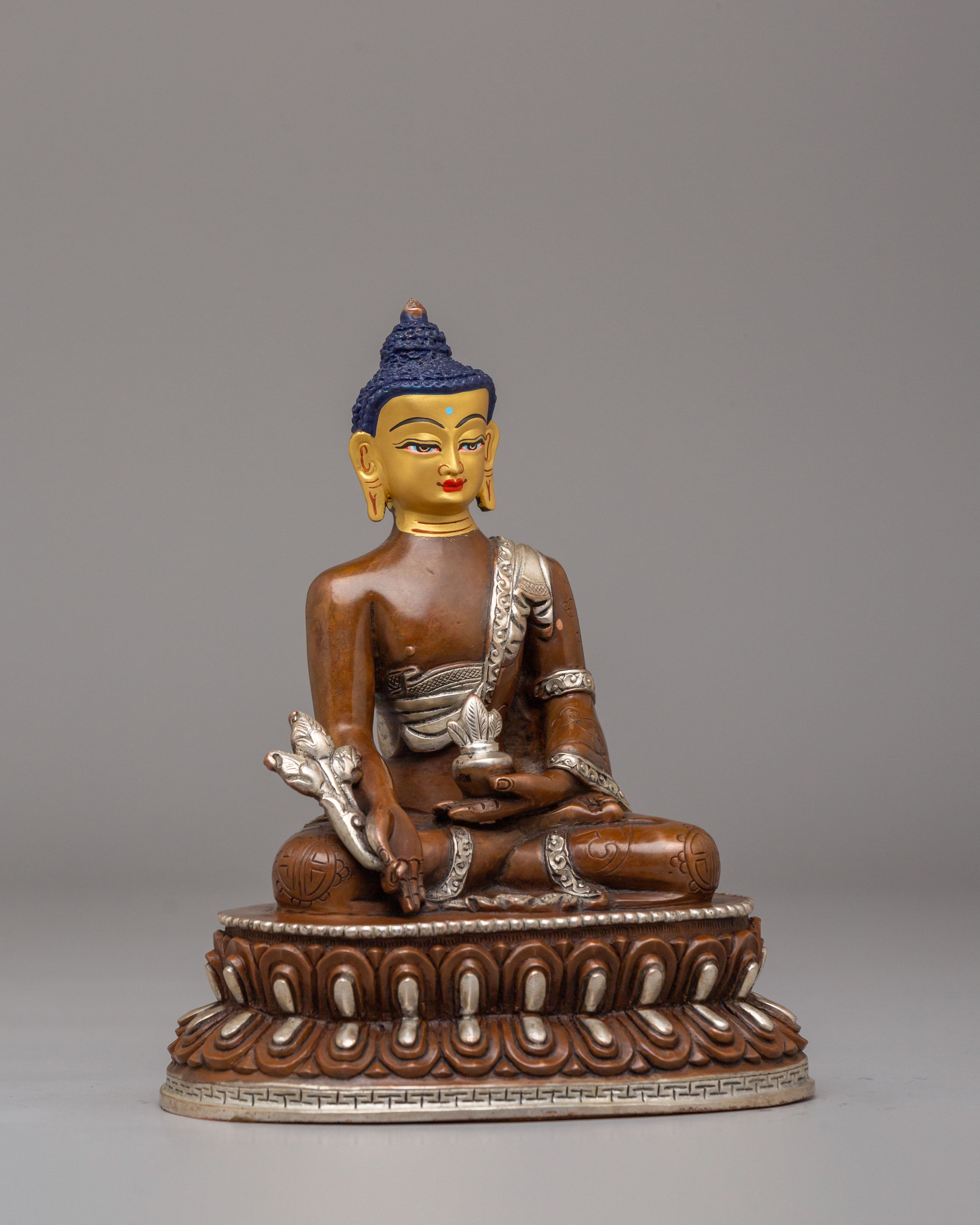 Spiritual Tibetan Medicine Buddha Statue | Handcrafted Healing Deity Sculpture