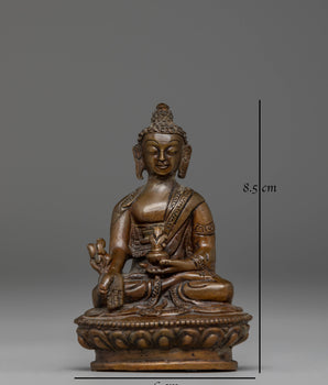 Oxidized Copper Statue of Medicine Buddha | Healing Buddha Sculpture