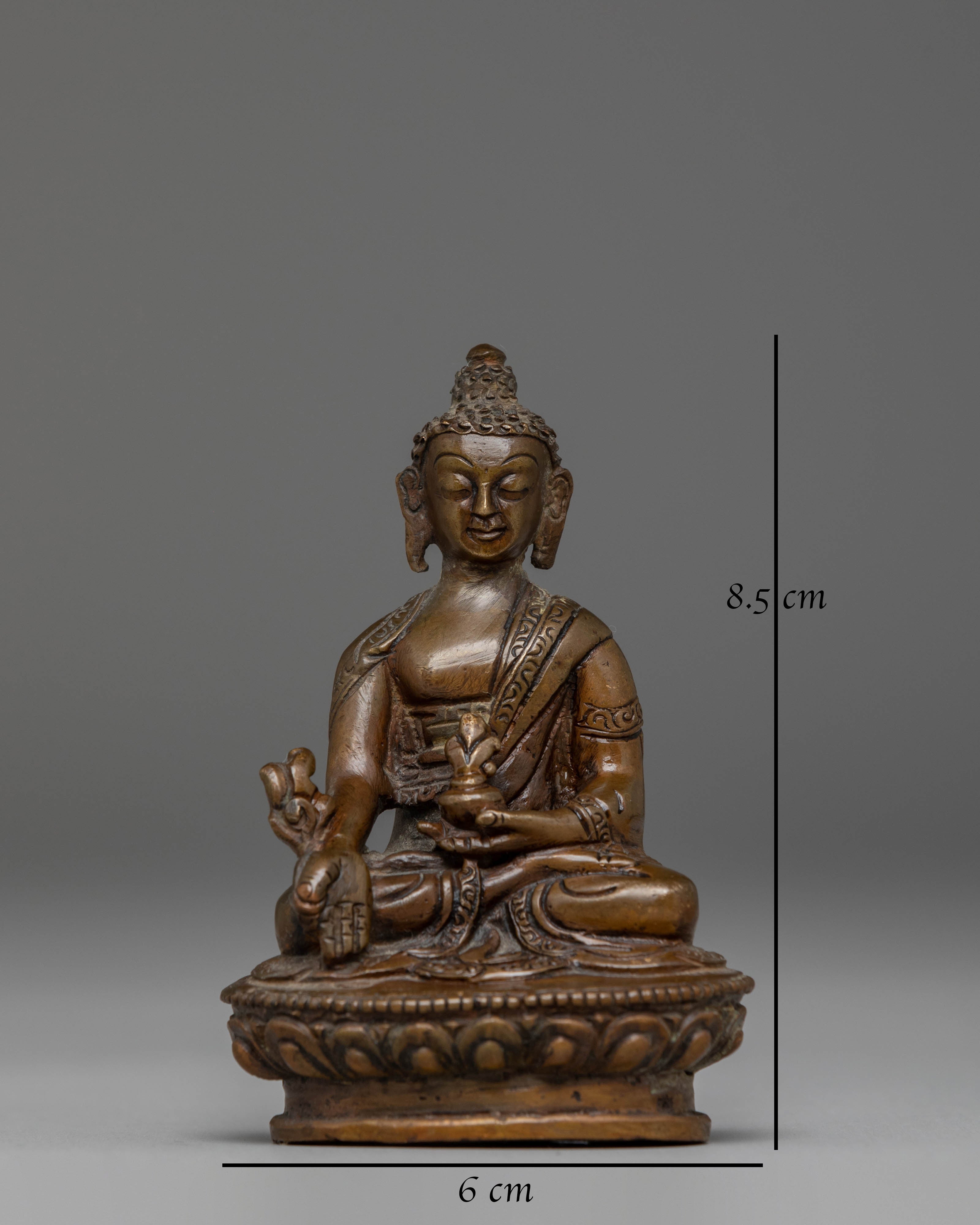 Oxidized Copper Statue of Medicine Buddha | Healing Buddha Sculpture
