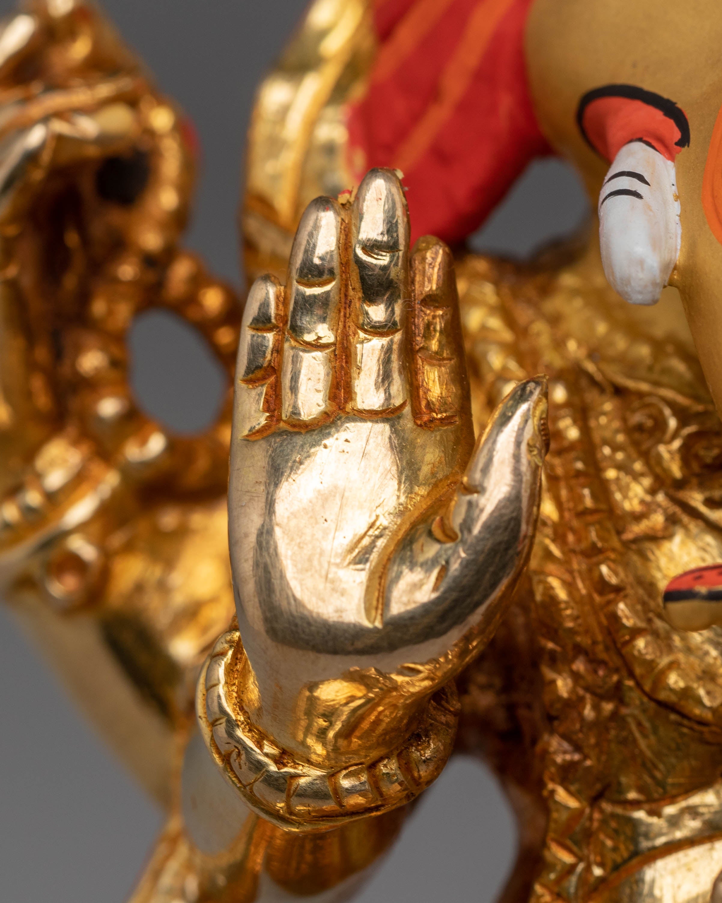 Lord Ganesha Statue for Altars | Gold Plated Copper Figurine